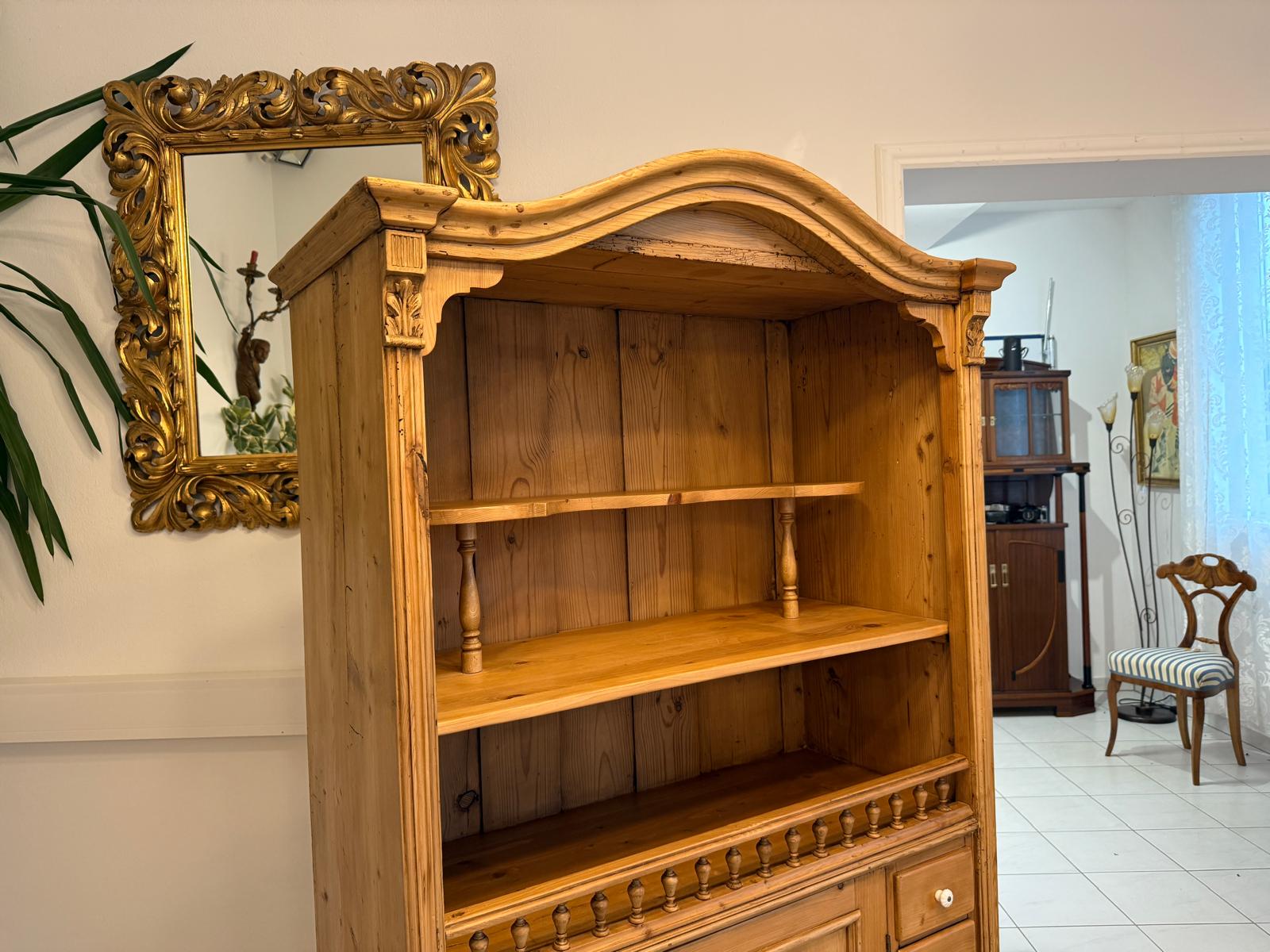 Bäuerliches Bücherregal Gründerzeit Stellage Naturholz G1805