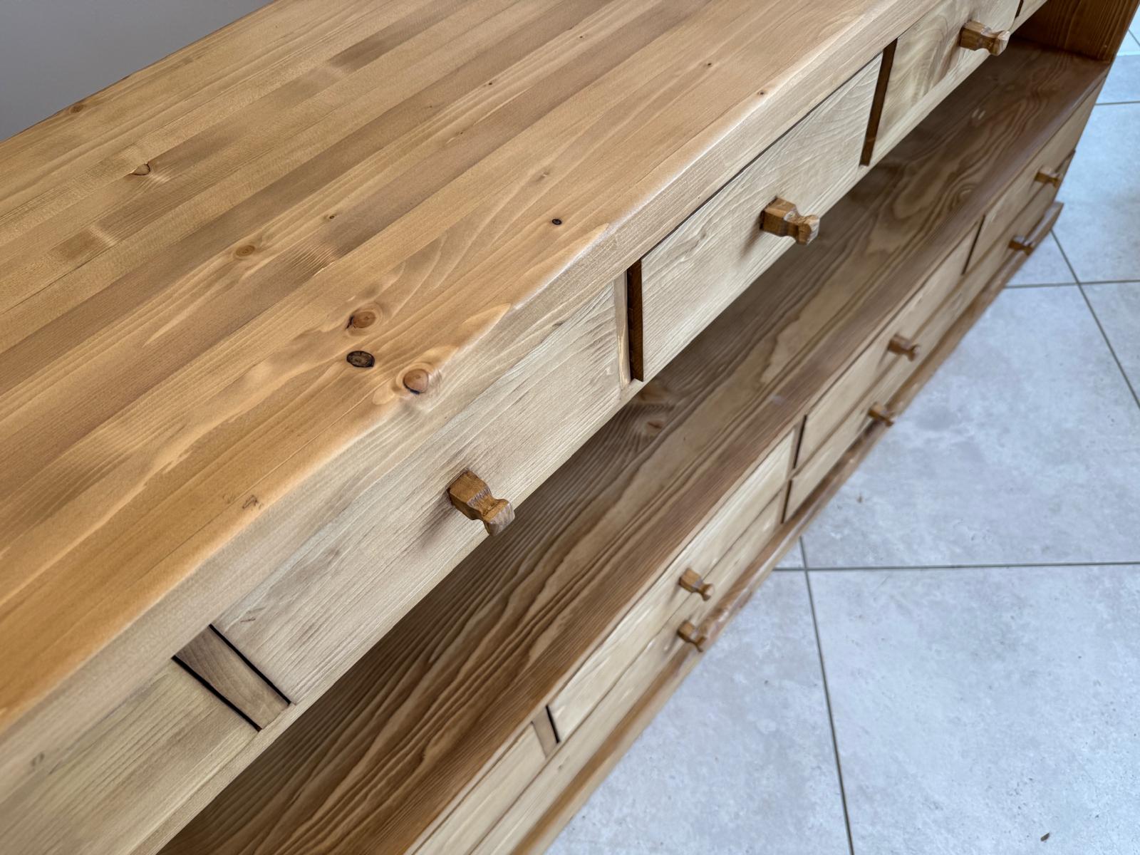 Praktische bäuerliche 12 Laden Kommode Anrichte Sideboard Antik G2070 