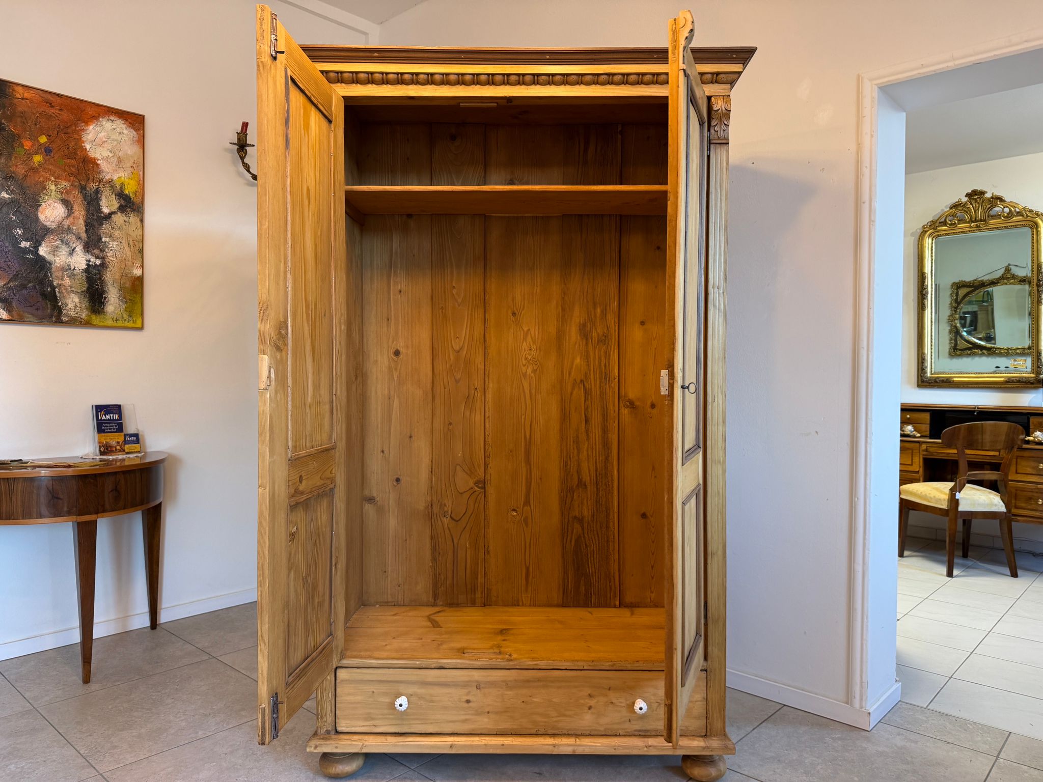 Gründerzeit Bauernschrank Bauernkasten Hallenschrank Weichholz G2132