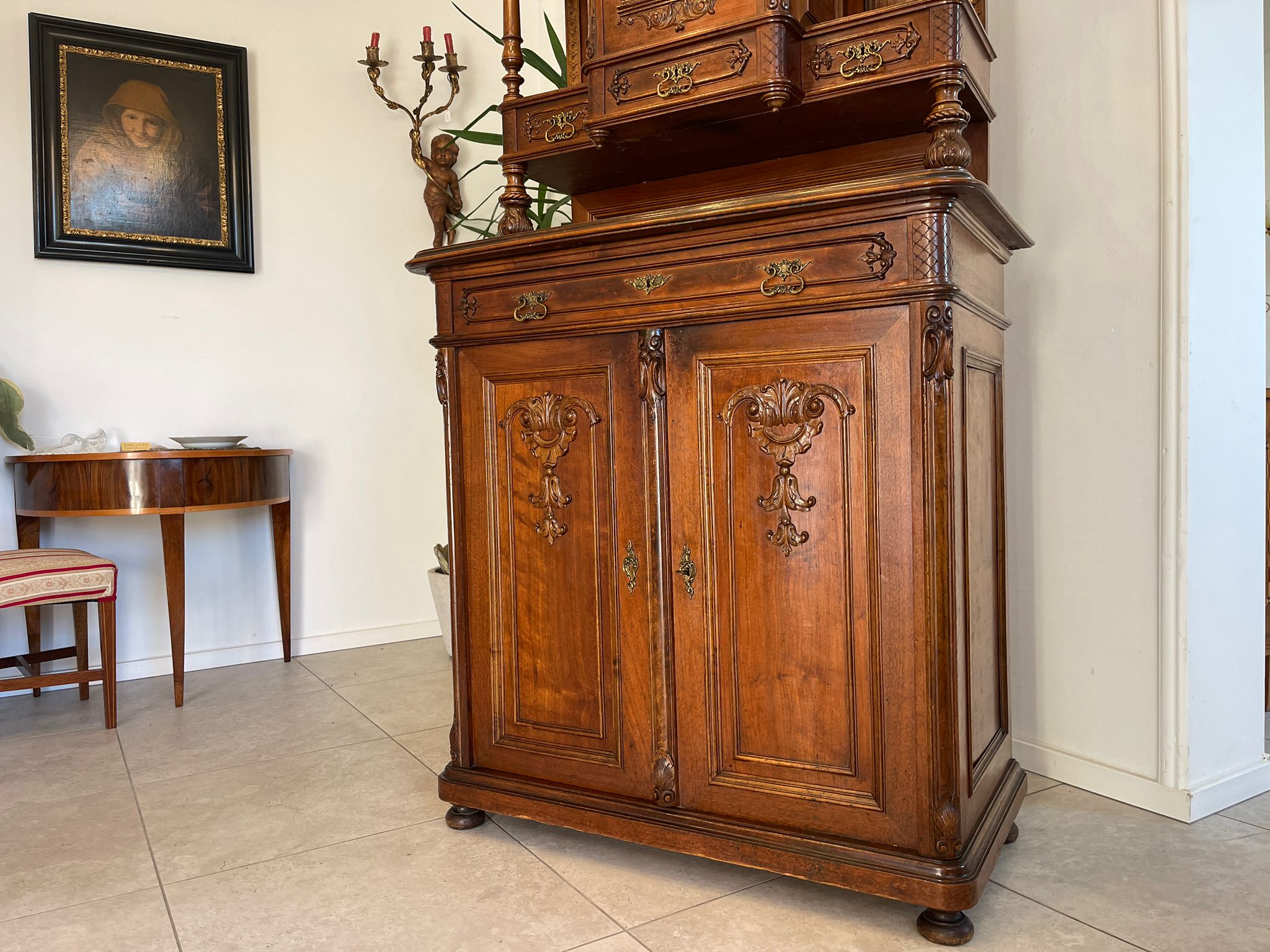 73894f33-802e-4b67-b44b-9e3a2578e50b Hübsches Pfeiferlbarock Aufsatzbuffet Aufsatzkredenz Altarschrank A5081