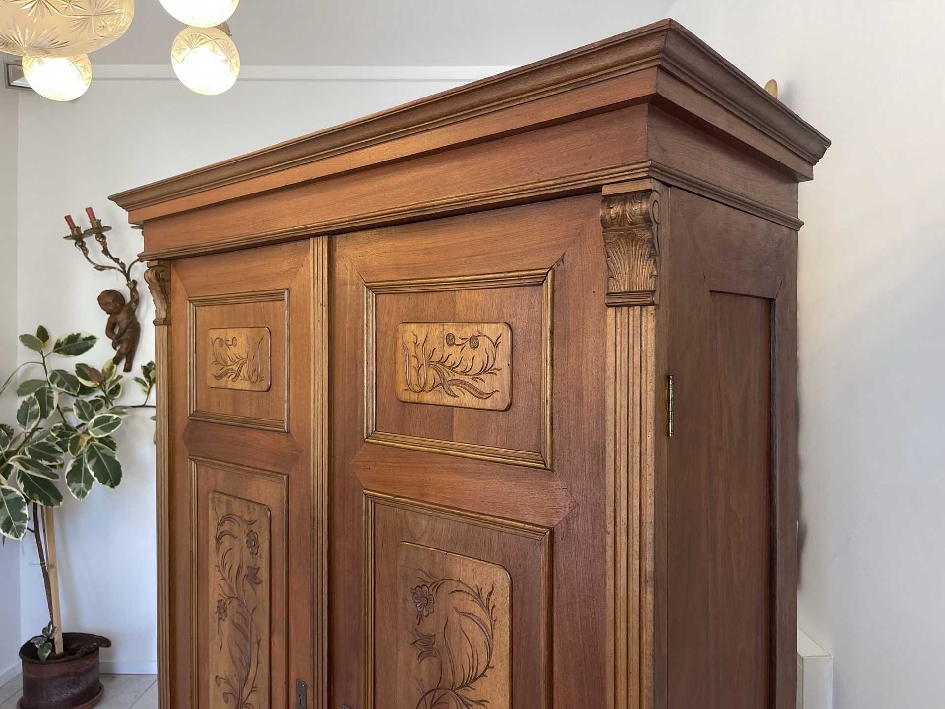 Bauernschrank_10kVb30cz5ek1eQ Gründerzeit Schrank Eichenholz Geschnitzt B1553