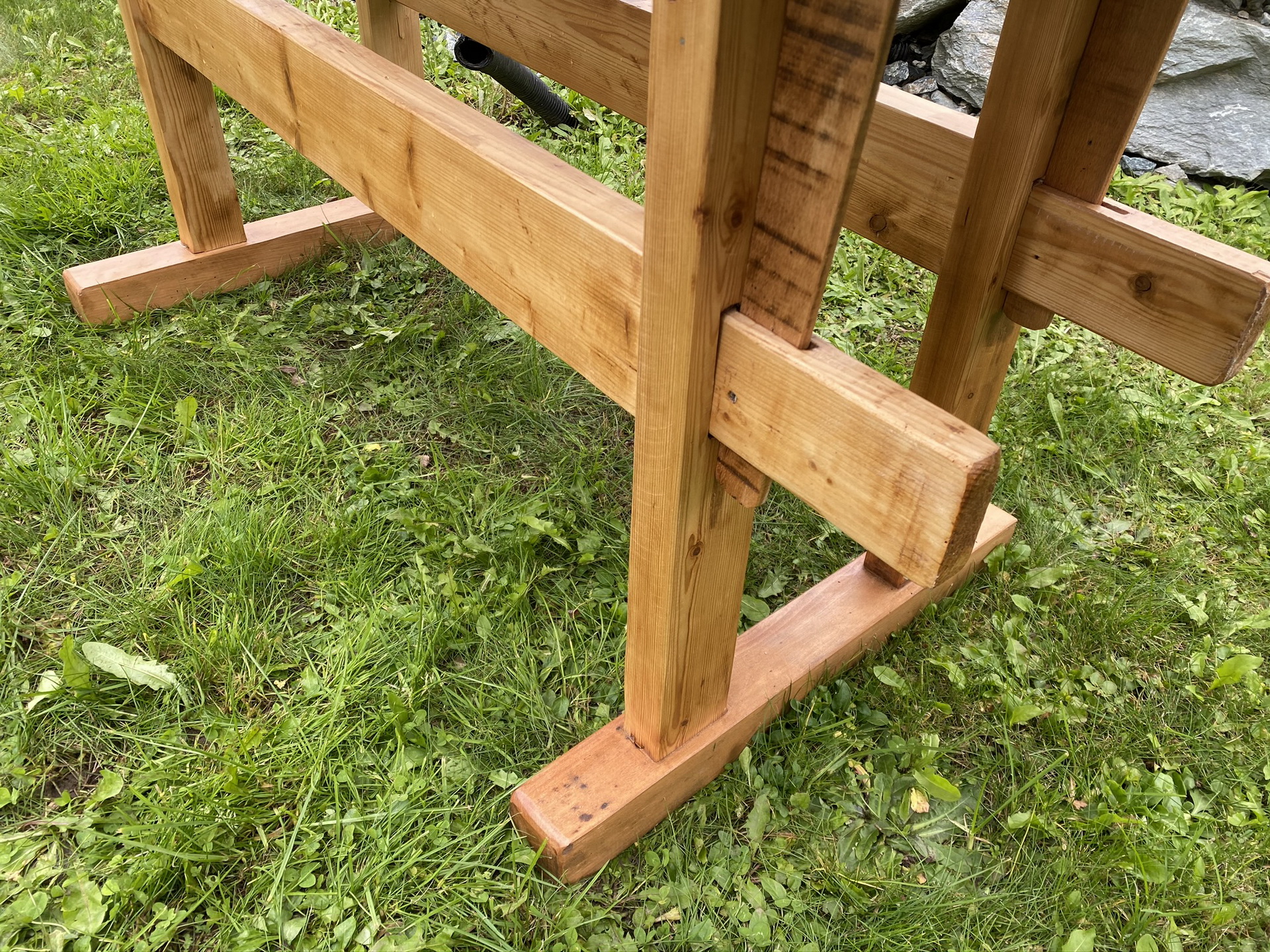 urige alte Hobelbank, Werkbank, Tisch restauriert - breite 201cm E2053