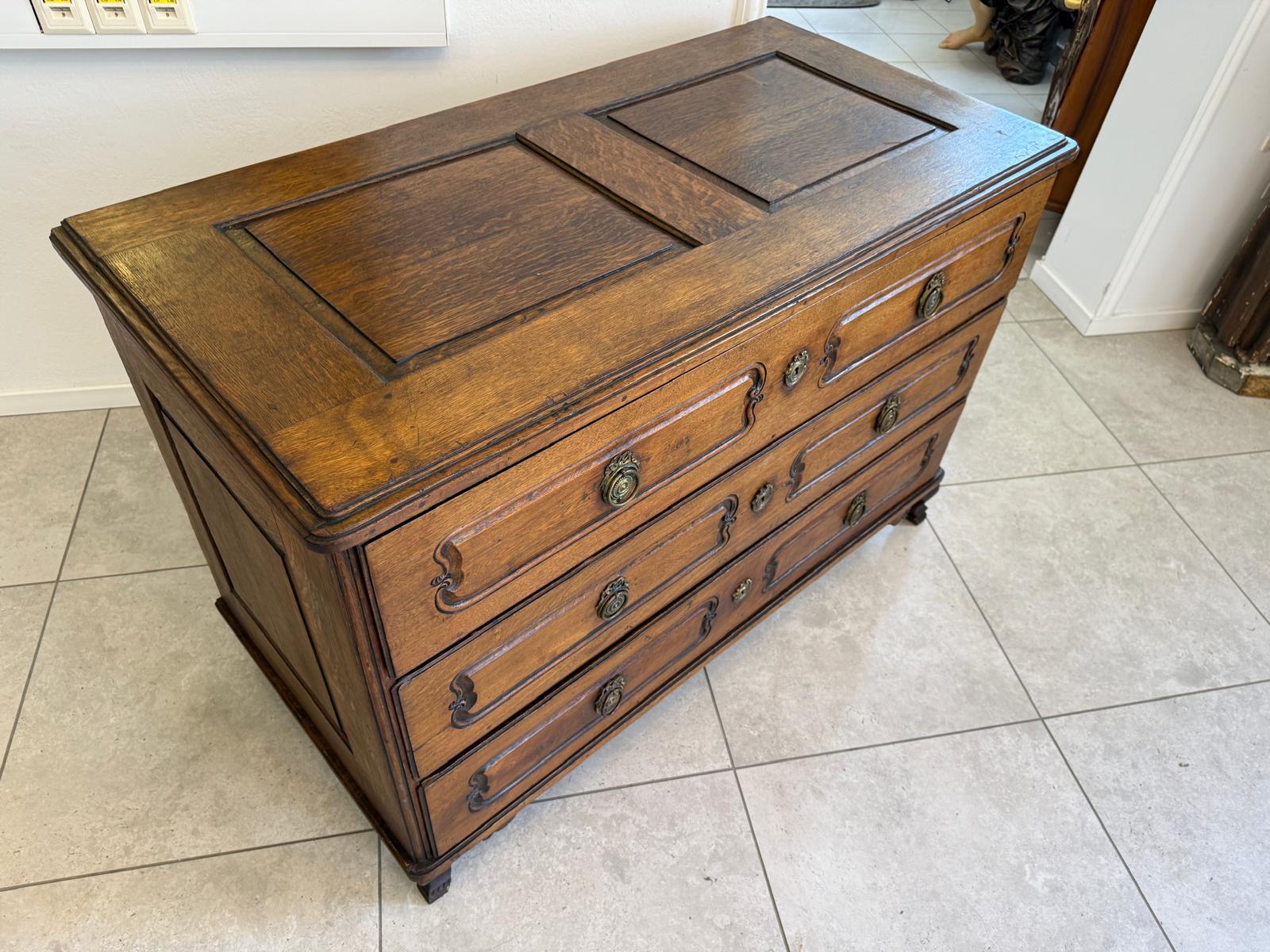 Authentische Barock Kommode Ladenkommode Eichenholz Antiquität D2428