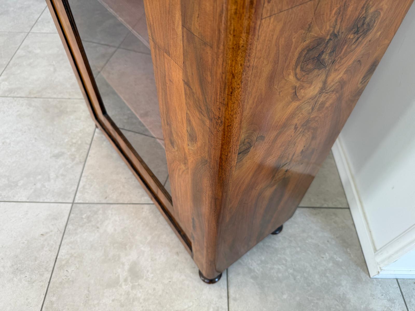 Antiquität Sale Biedermeier Vitrine Bücherschrank Nussholz G2212