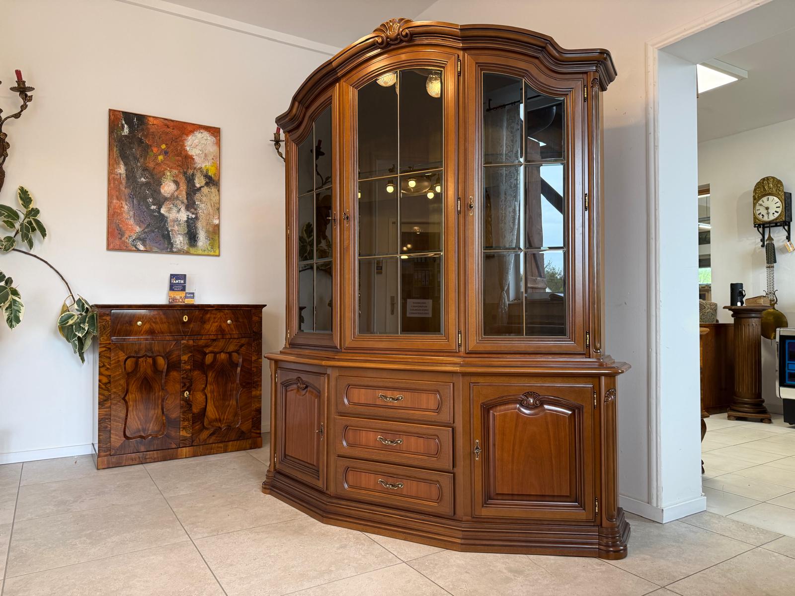 Barockstil Vitrine Buchenholz Bücherschrank Stilschrank D2370-1
