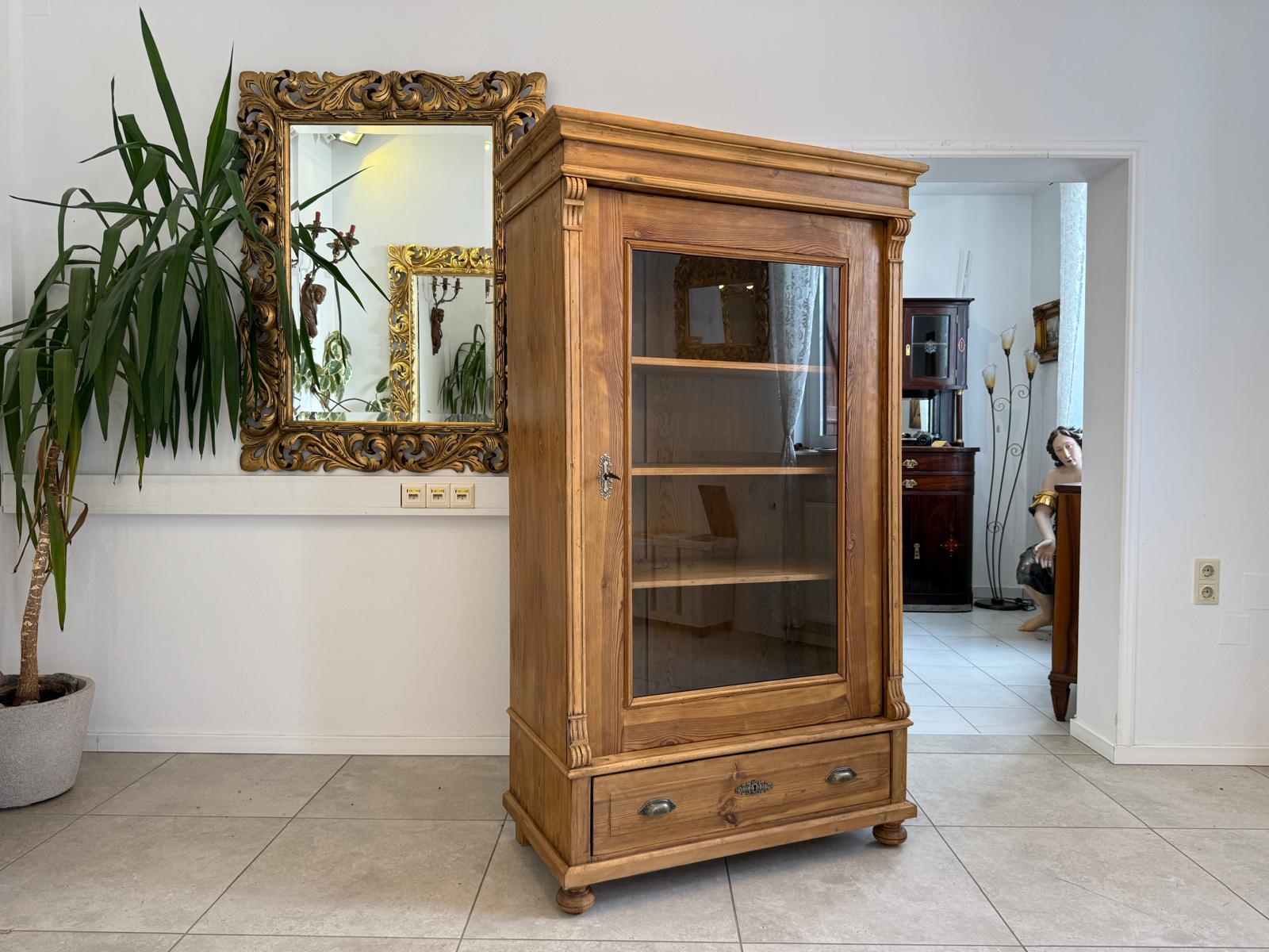 Gründerzeit Vitrine Bauernvitrine Bücherschrank Bauernschrank D2648