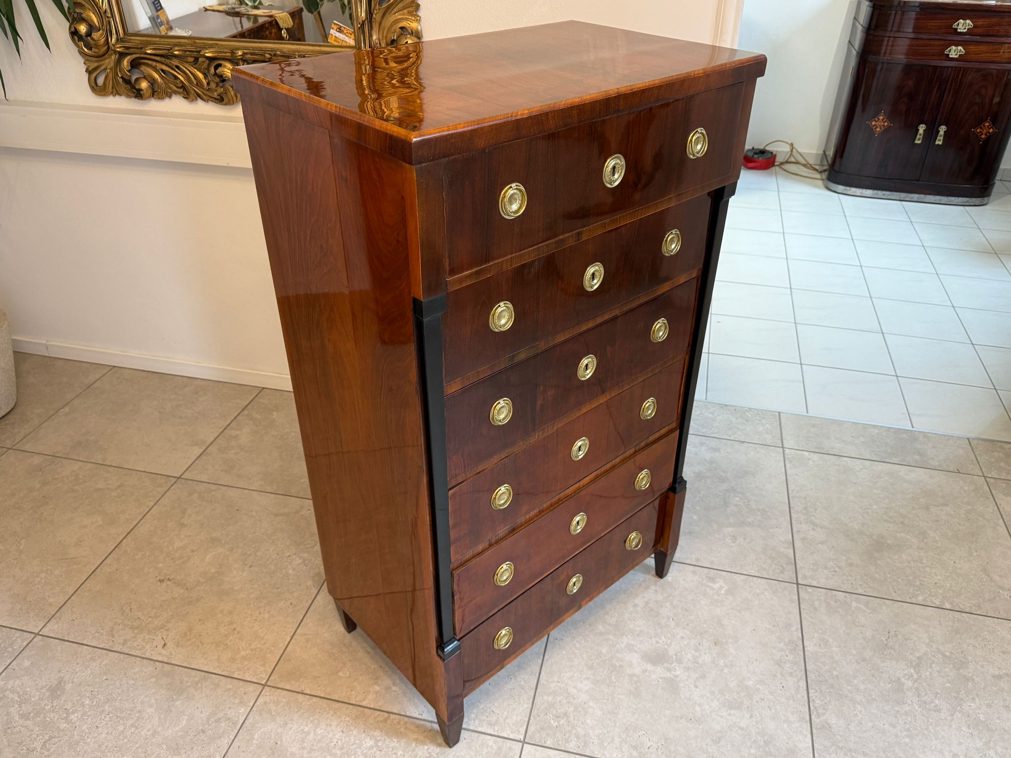 Sale Restaurierte Biedermeier Wochenkommode Nussholz Antiquität D1108