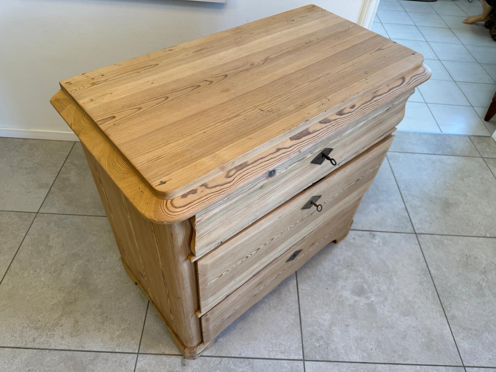 Biedermeier Kommode 3 Ladenkommode Antik Original D2424