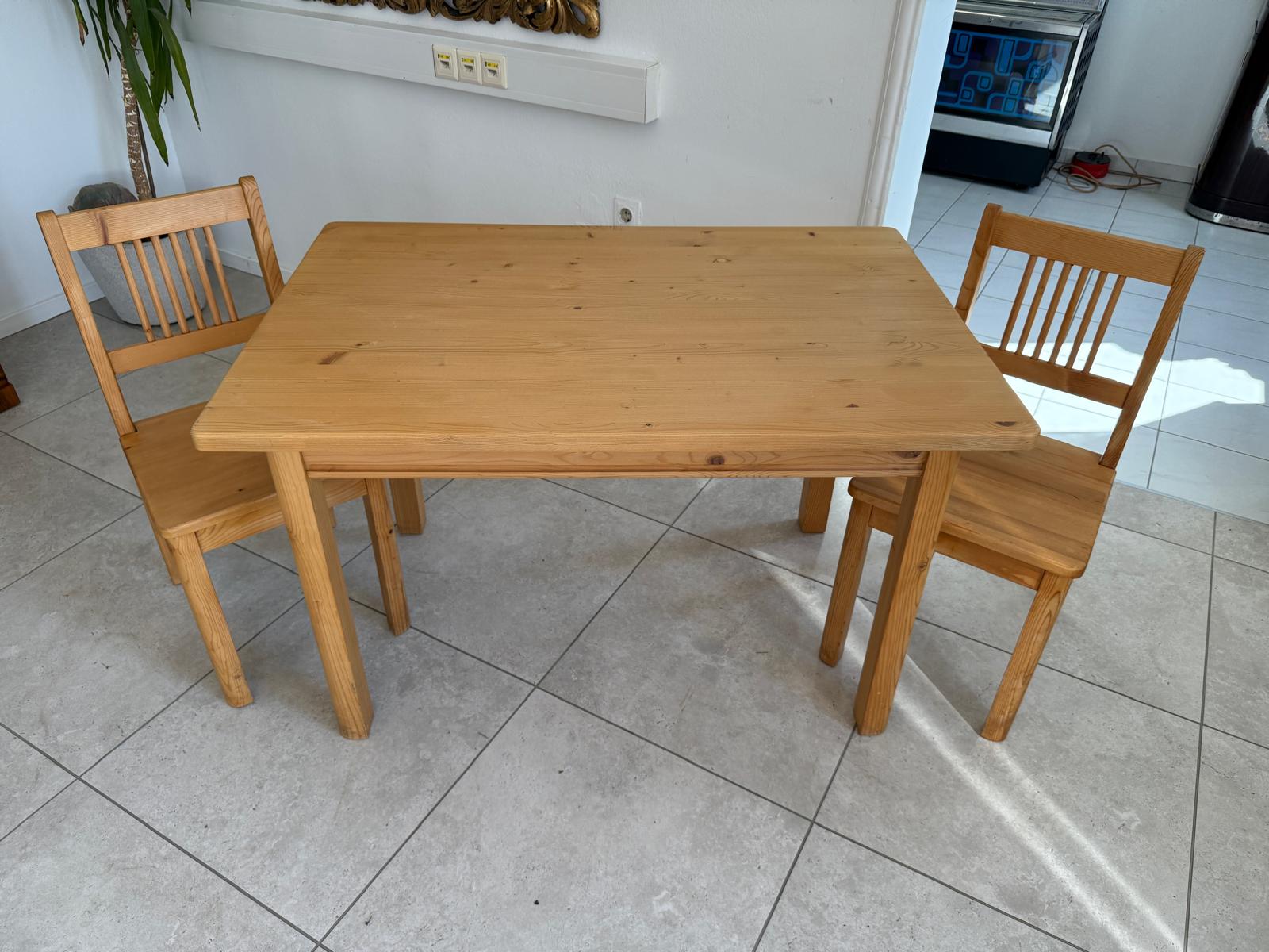 Bauernstube Tisch 2 Sessel Fichtenholz  D2495