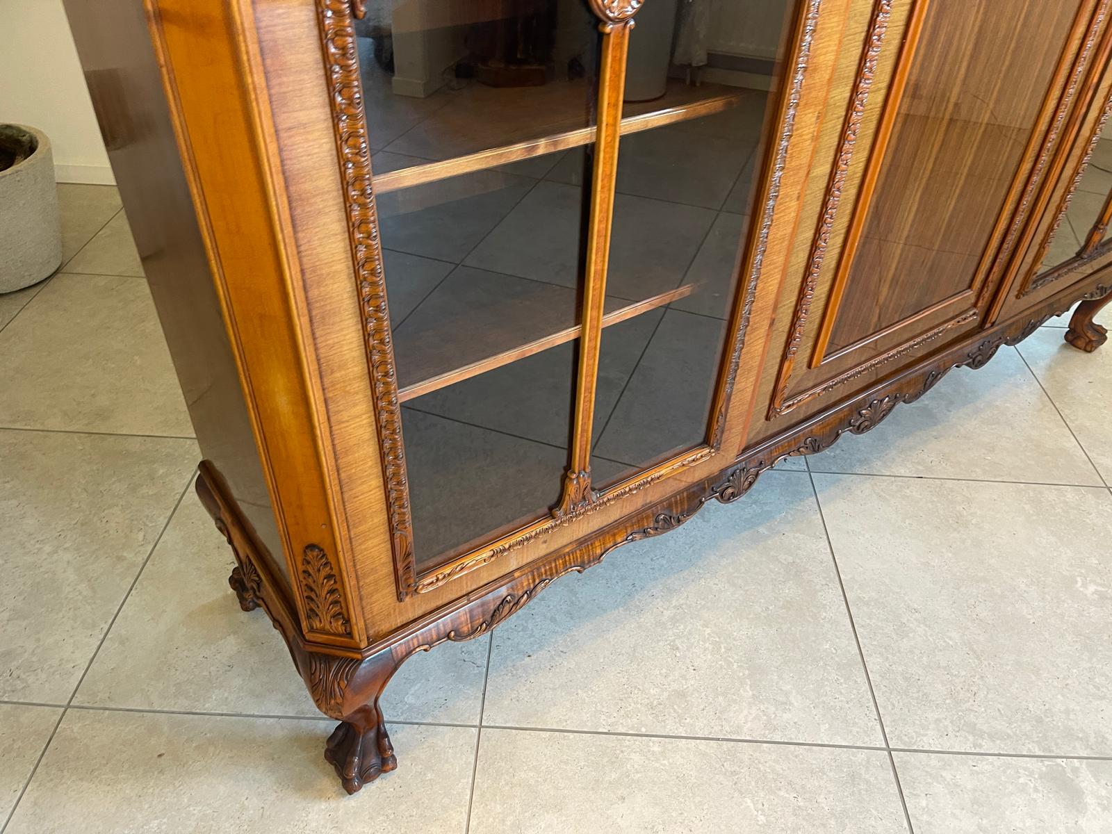 Bücherschrank Barock Barockstil Vitrine Glasschrank Wohnzimmerschrank A5149