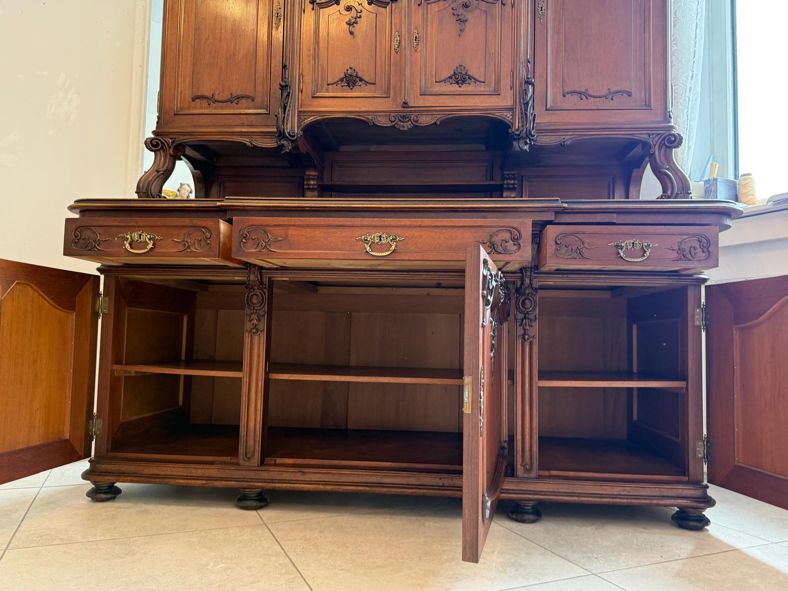 Figurales Pfeiferlbarock Aufsatzbuffet Altarschrank Aufsatzschrank / Buffet – D2658