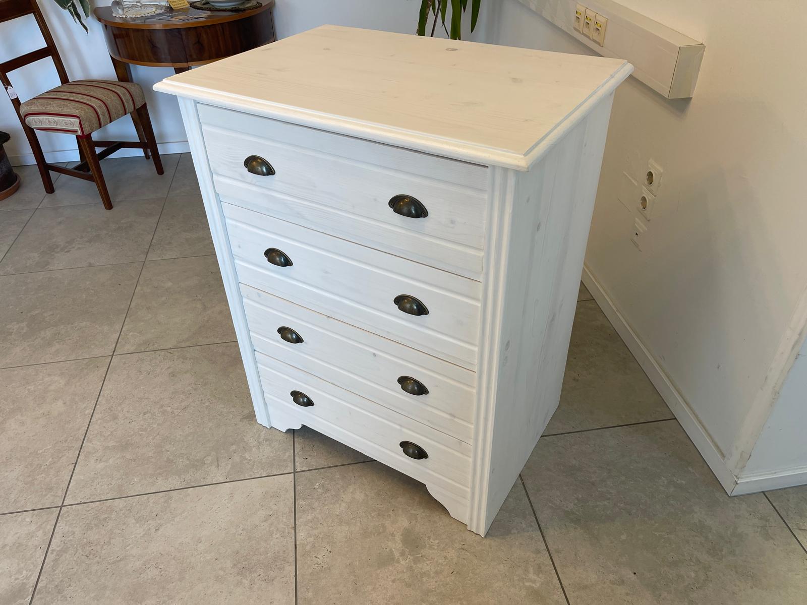 Bäuerliche Anrichte Sideboard Kommode Naturholz Fichtenholz Weiss G1073