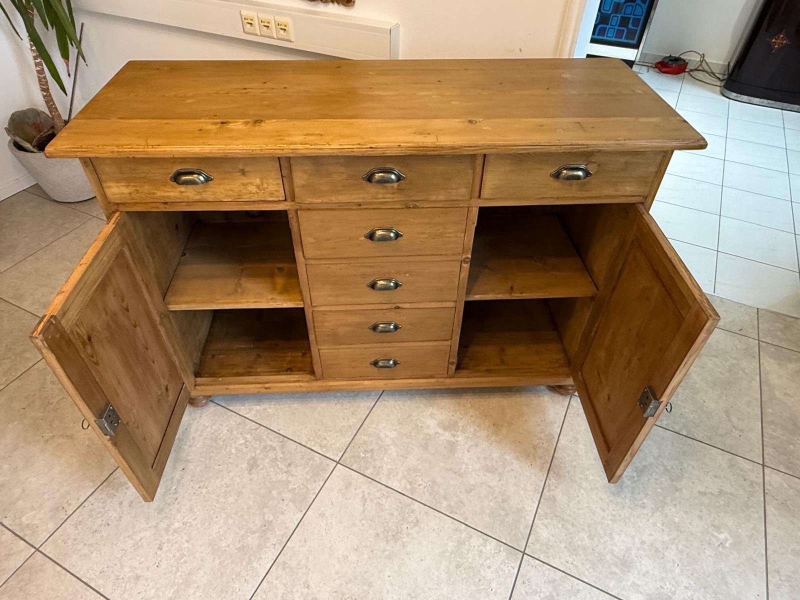 Originale Jugendstil Ladenkommode Ladenschrank Apothekerschrank Weichholz D1115