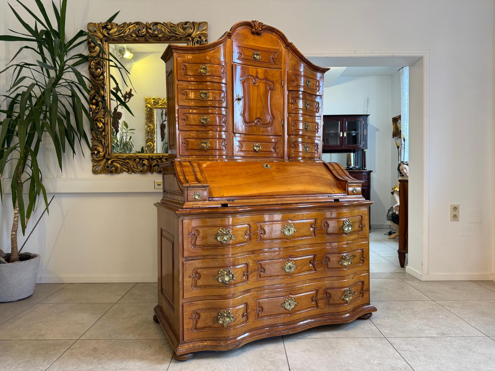 Originale Barocktabernakl Aufsatzkommode Vitrine Antiquität Tabernakl D1144