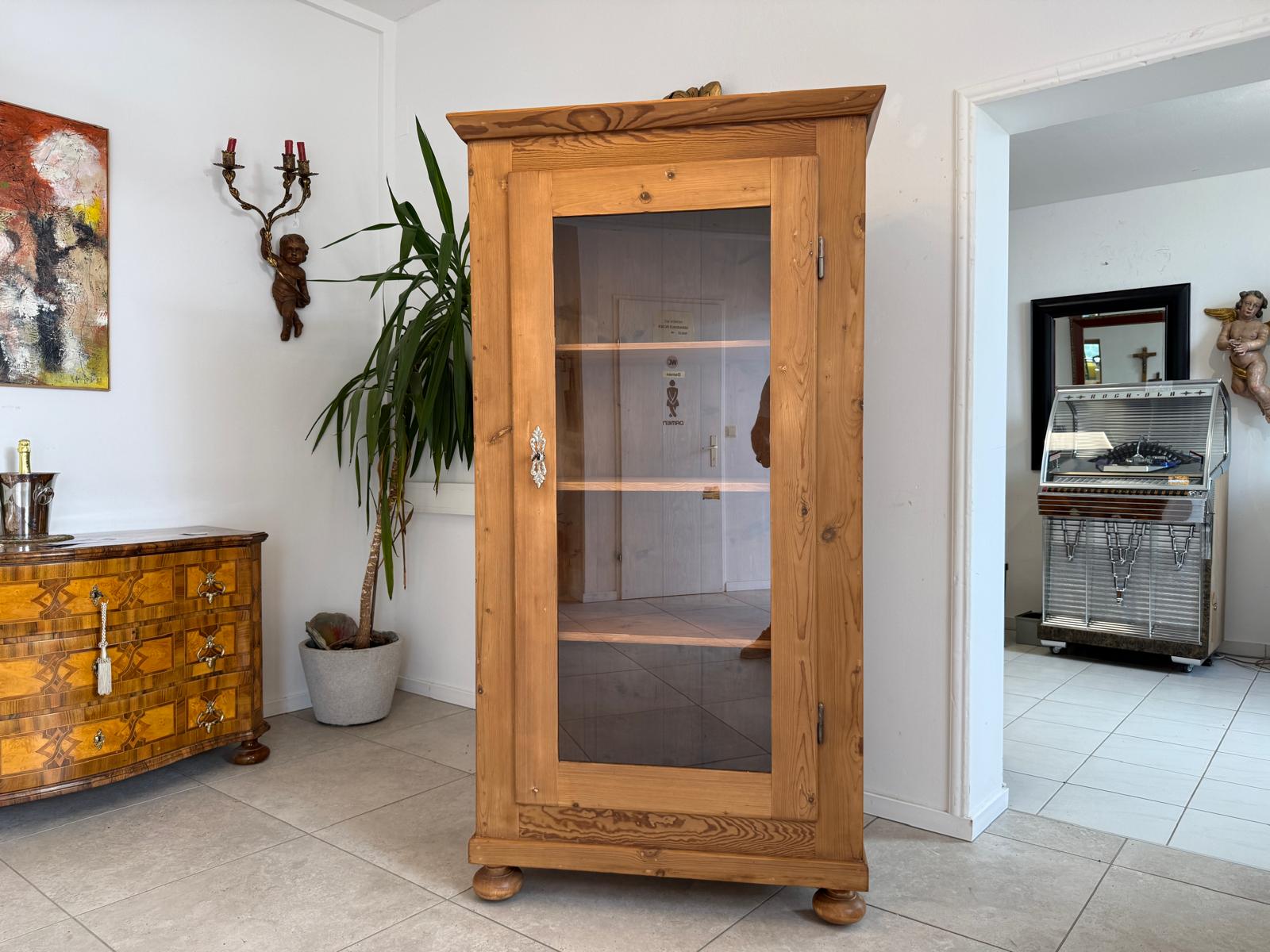 Jugendstil Vitrine Bauernvitrine Bücherschrank Bauernschrank D2649