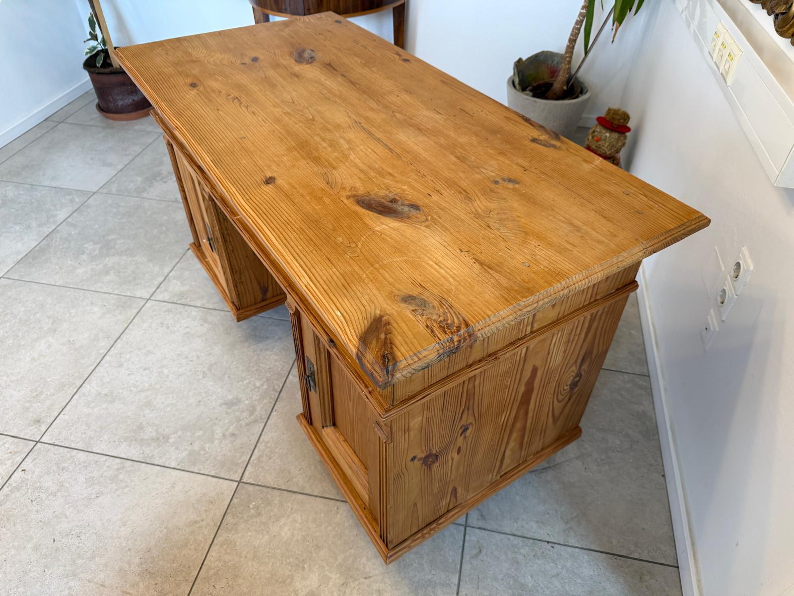 Bäuerlicher Gründerzeit Schreibtisch Sekretär Weichholz G2378