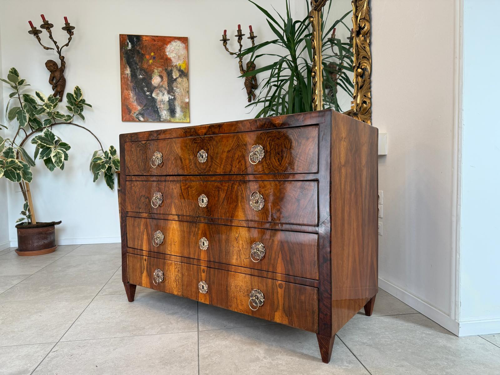 Restaurierte Biedermeier Kommode 4 Ladenkommode Nussholz G2211