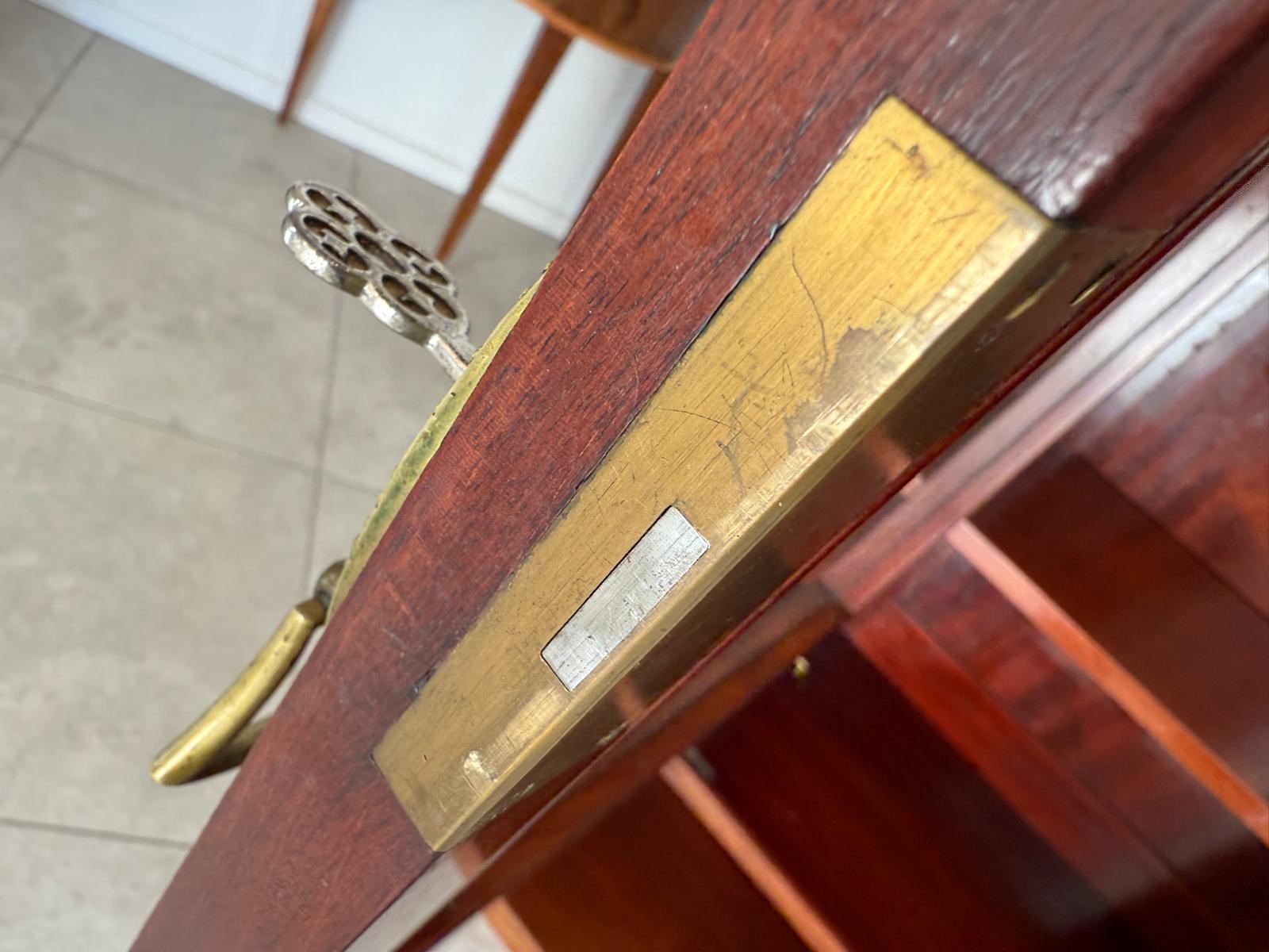 Originale Jugendstil Bücherschrank Vitrine Marketiert Antiquität G2187