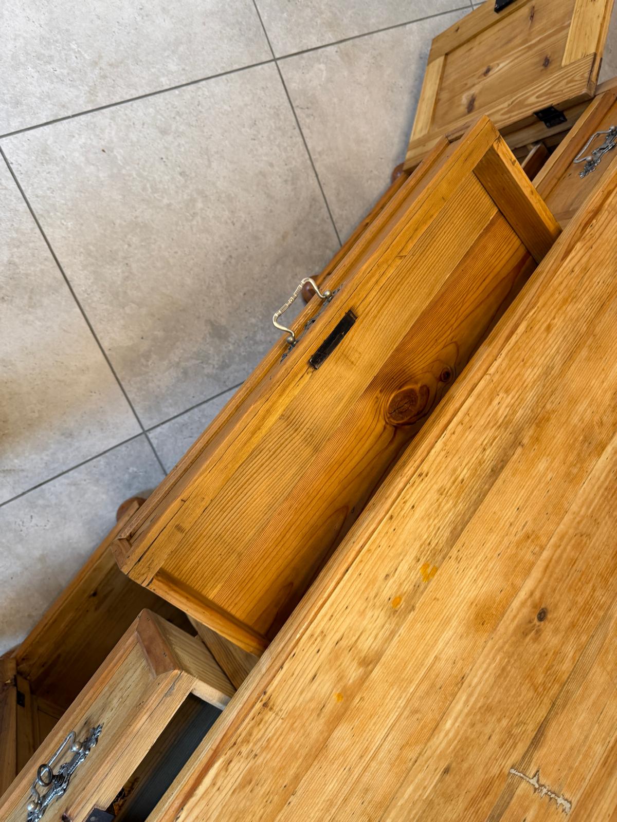 Bäuerlicher Jugendstil Schreibtisch Sekretär Naturholz Antik Alt Weichholz D1208