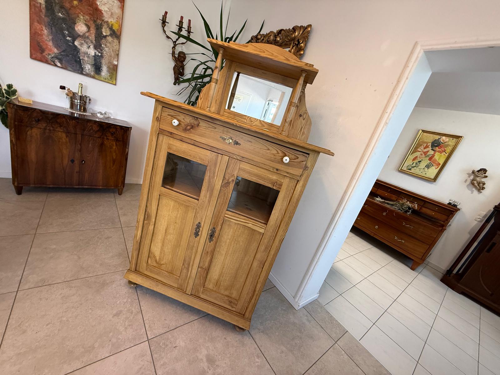 Bäuerliches Jugendstil Vertiko Bücherschrank Halbschrank Bauernschrank G2005