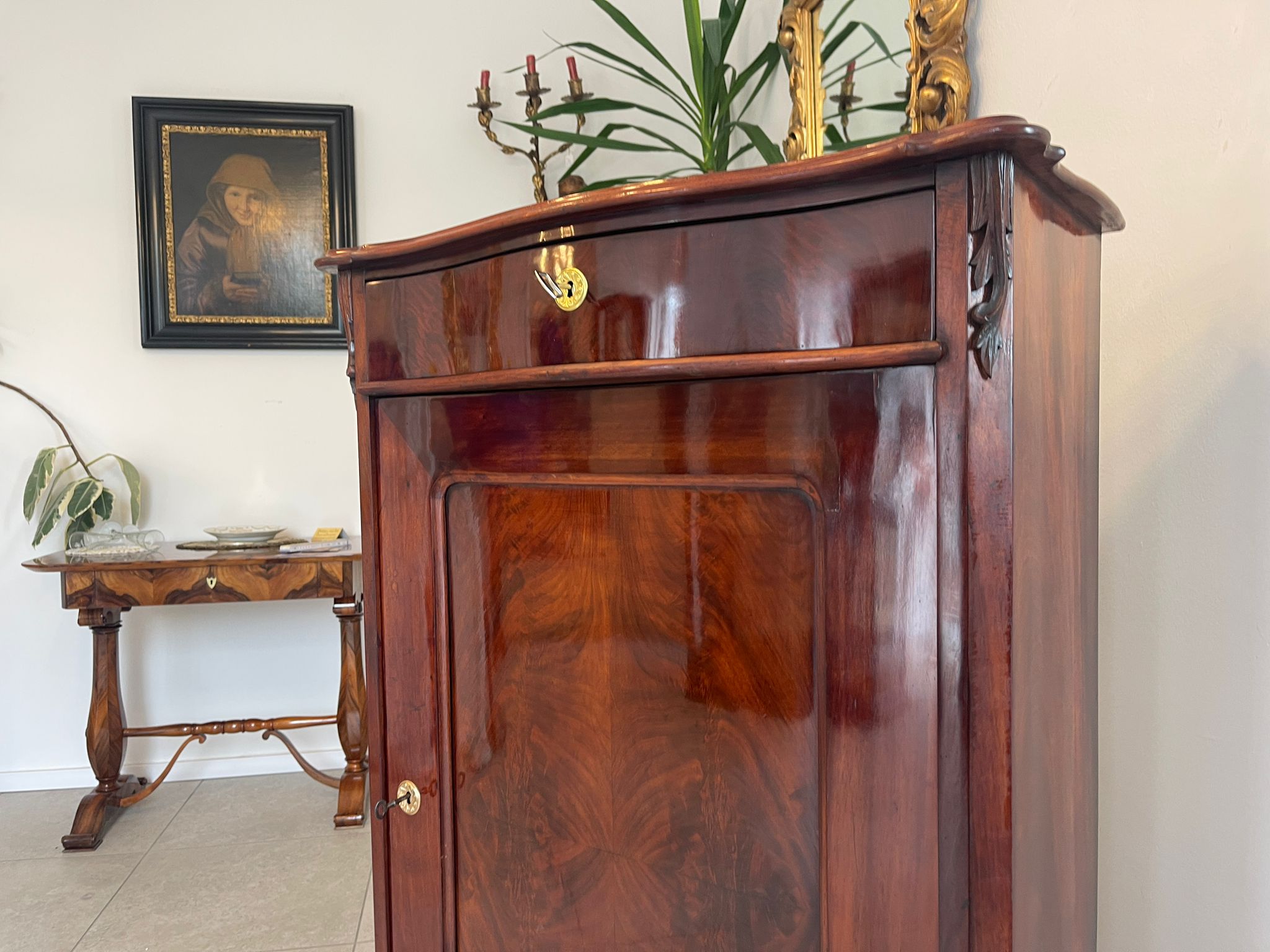 Spätbiedermeier Vertiko Halbschrank Antiqutität Rarität G1614