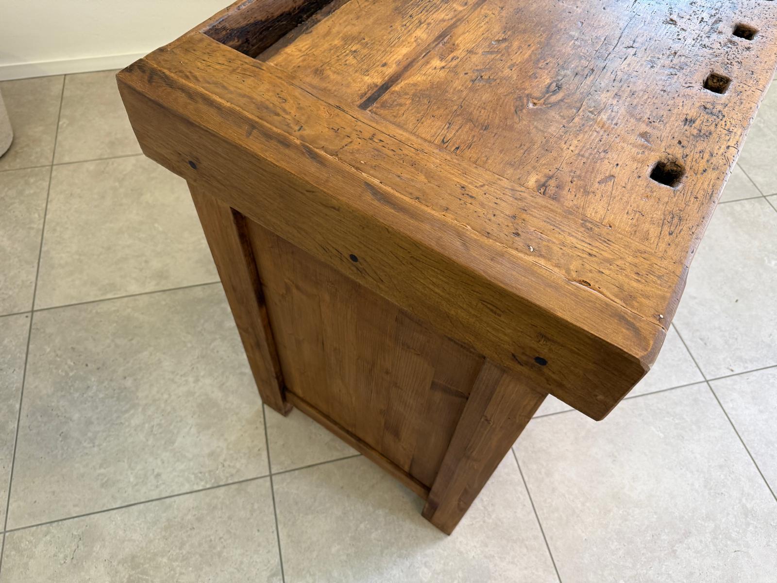 Urige Hobelbank Werkbank Pult Tresen Ladenschrank G2184