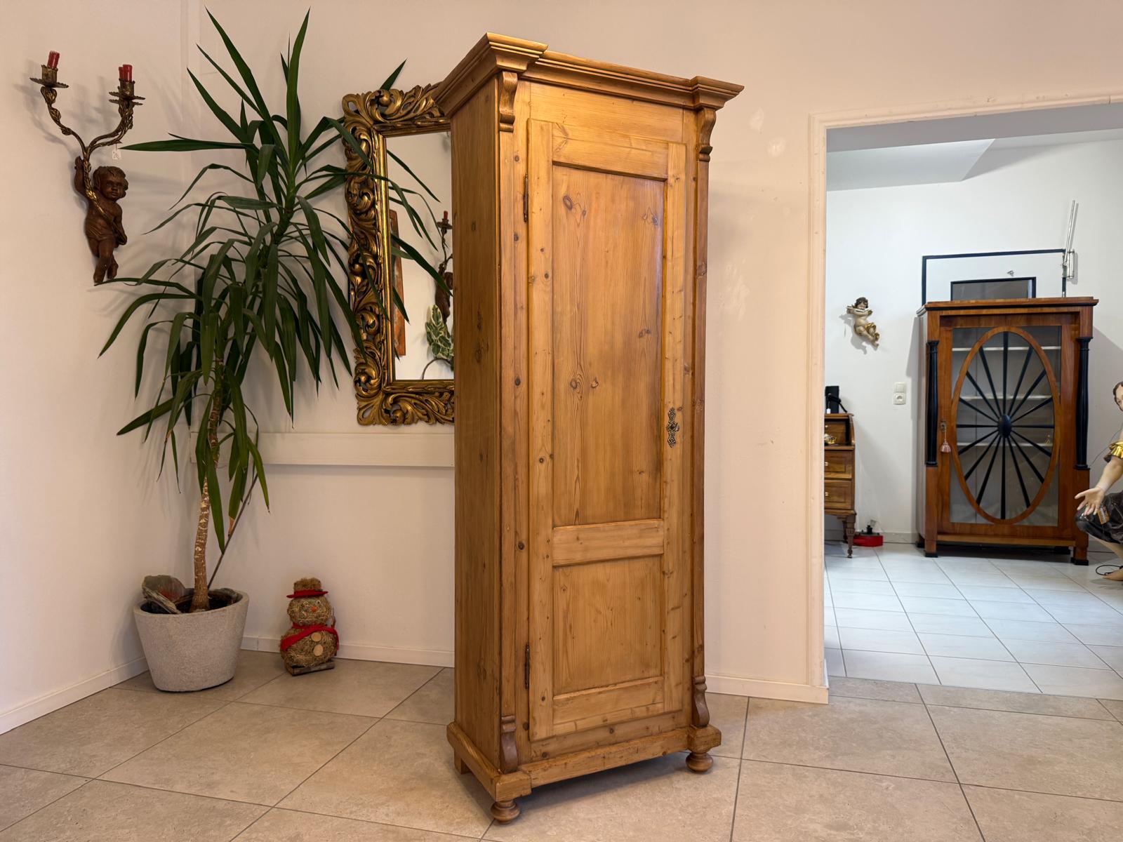 Restaurierter 1 türiger Bauernschrank Gründerzeit  Naturholzschrank G2259