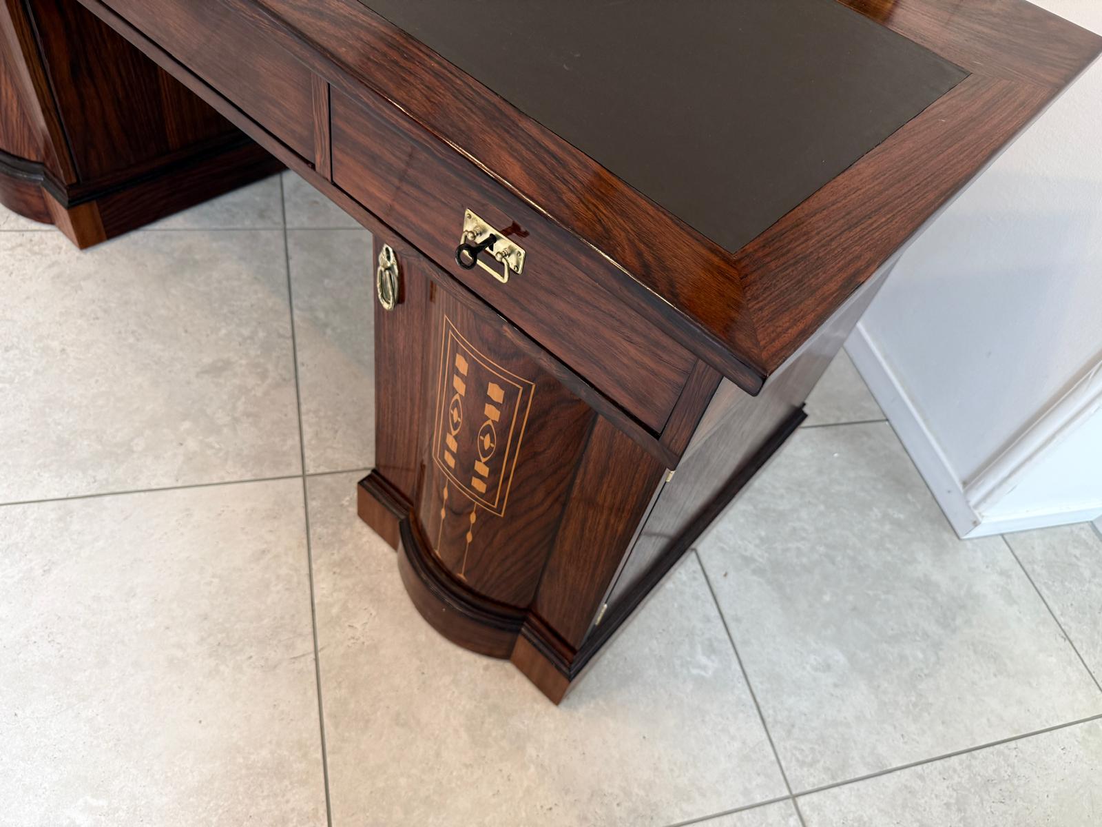 Restaurierter Jugendstil Schreibtisch Sekretär Freisteher Originalstück D2874