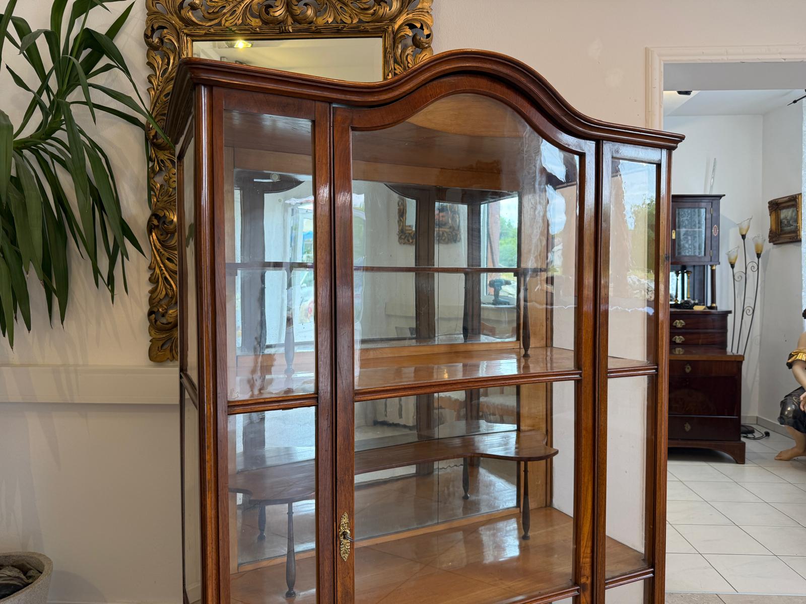 Altrestaurierte Spätbiedermeier Vitrine Bücherschrank Glasschrank Antiquität D2725