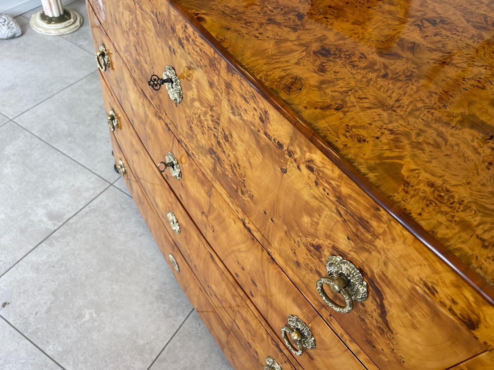 Restaurierte Biedermeier Schreibkommode Sekretär Pappelholz Antiquität G1747