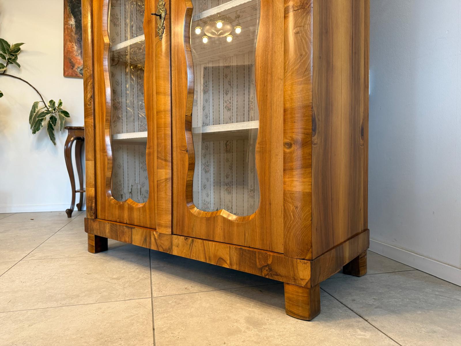 Antiquität Biedermeier Vitrine Bücherschrank Glasschrank Vitrine Antiquität G1807