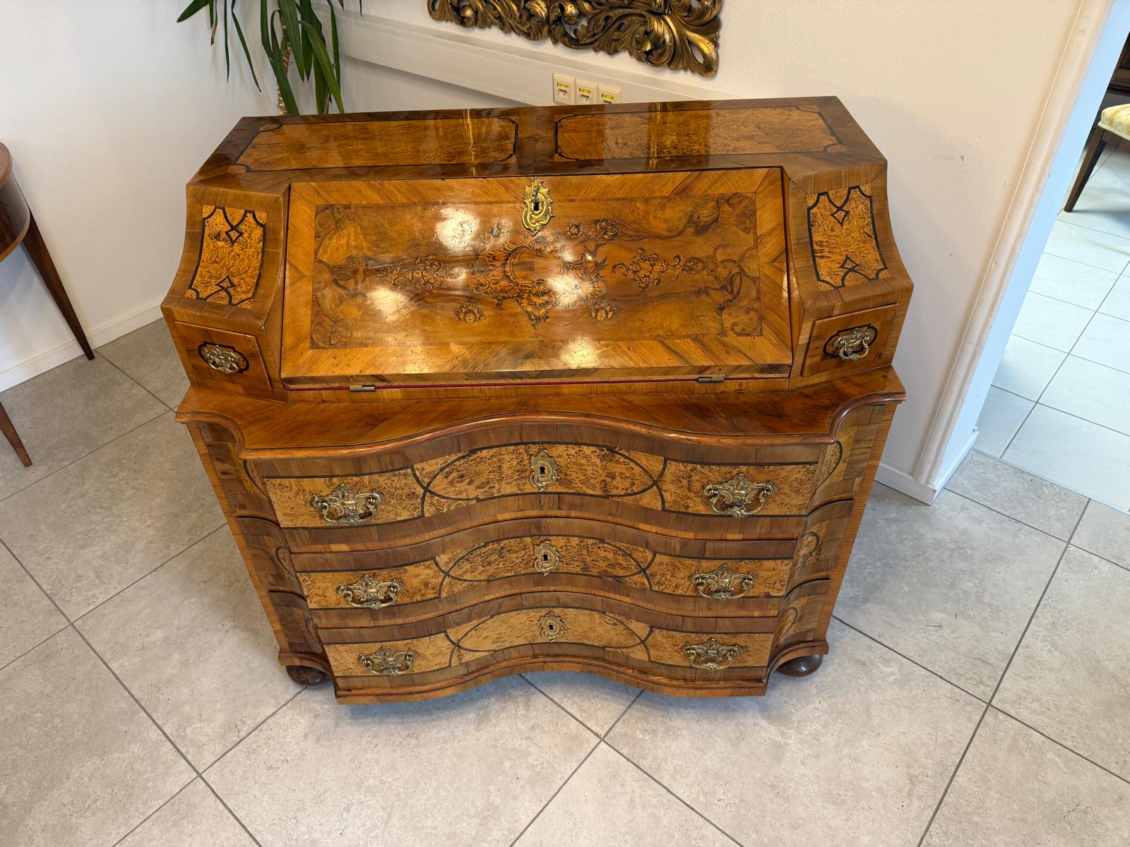 Authentischer Barock Schreibsekretär Sekretär Kommode Antiquität  G2374