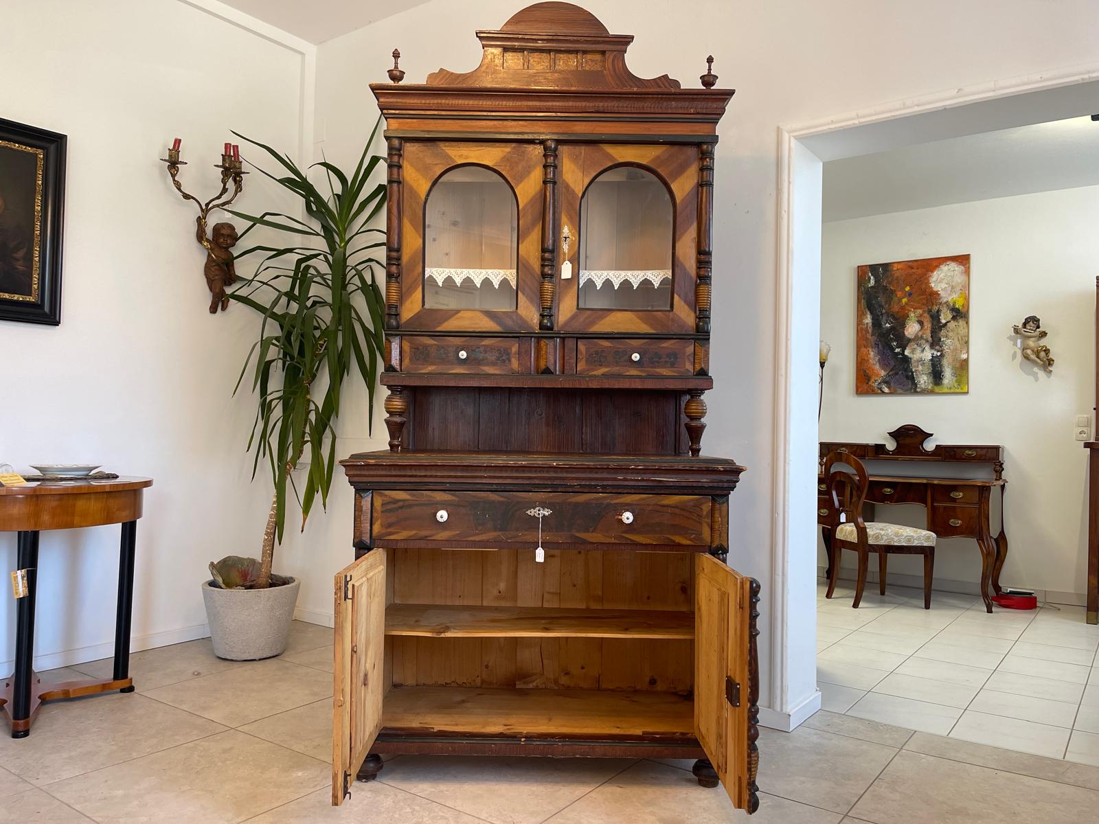 Gründerzeit Küchenbuffet Küchenschrank Küchenkredenz Bauernvitrine G1274