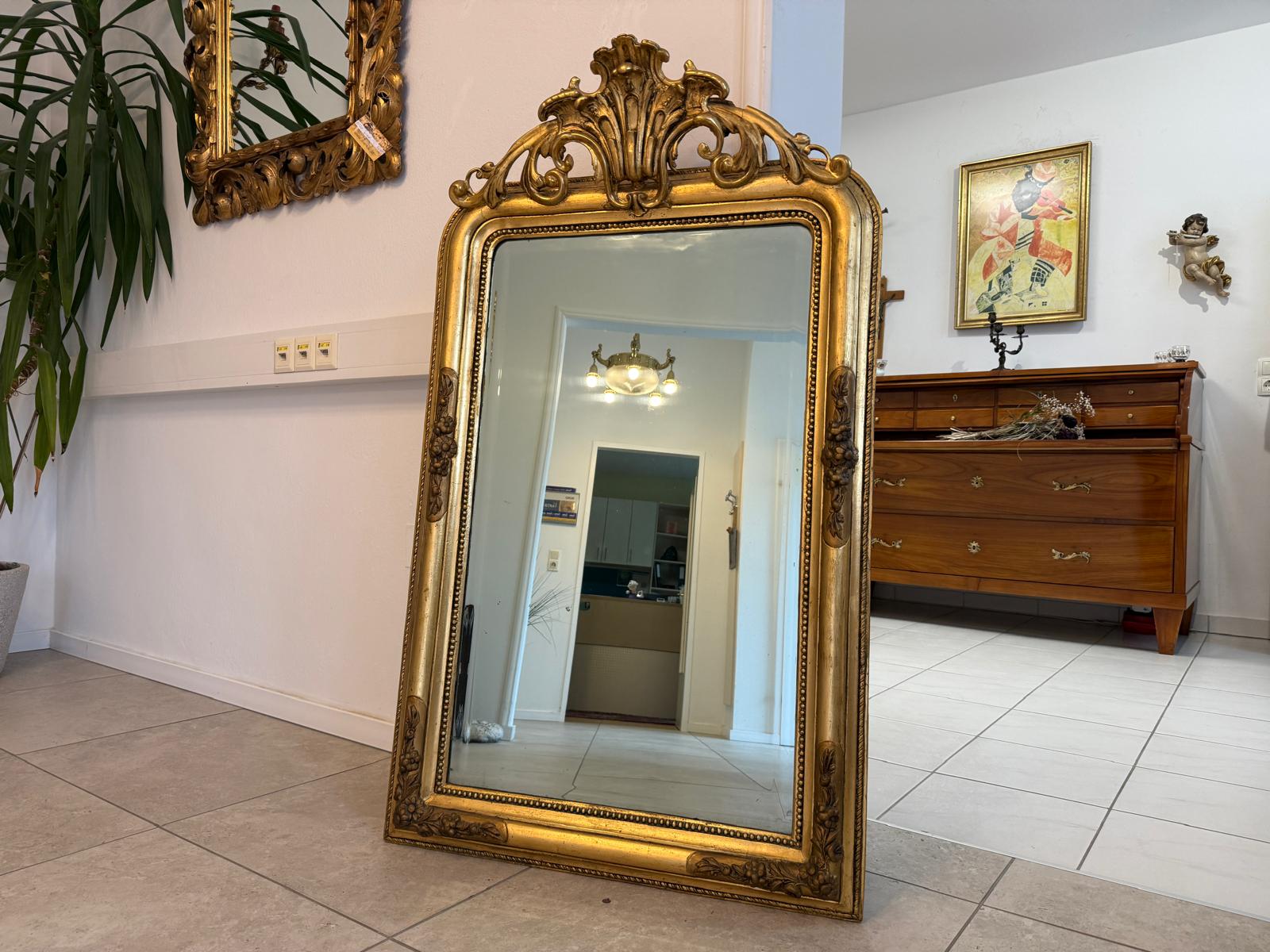 Sale Florentiner Spiegel Barockspiegel Akanthusblattschnitzkunst Altvergoldet G2017