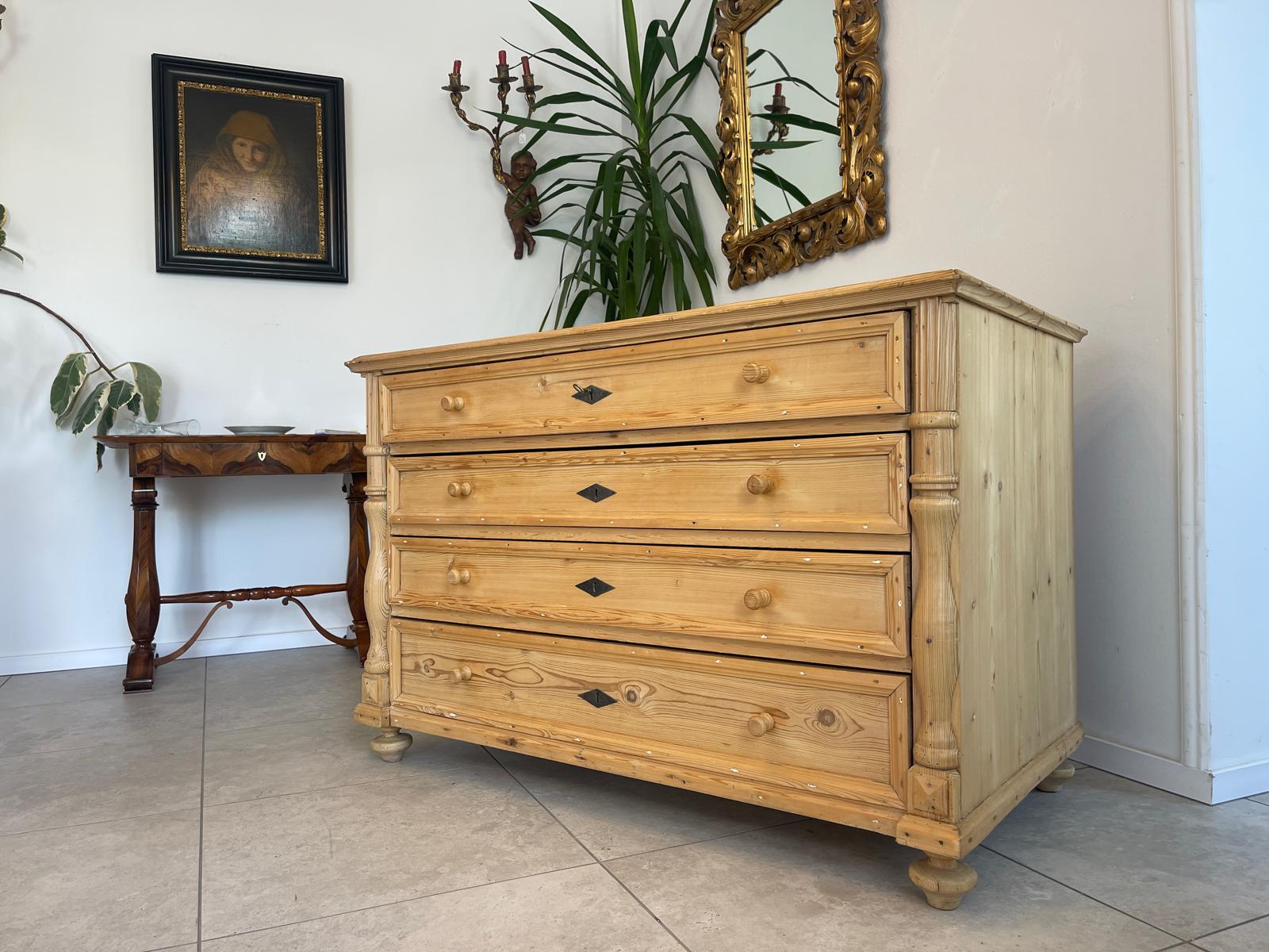 Originale Gründerzeit Kommode 4 Laden Kommode Antik G1619