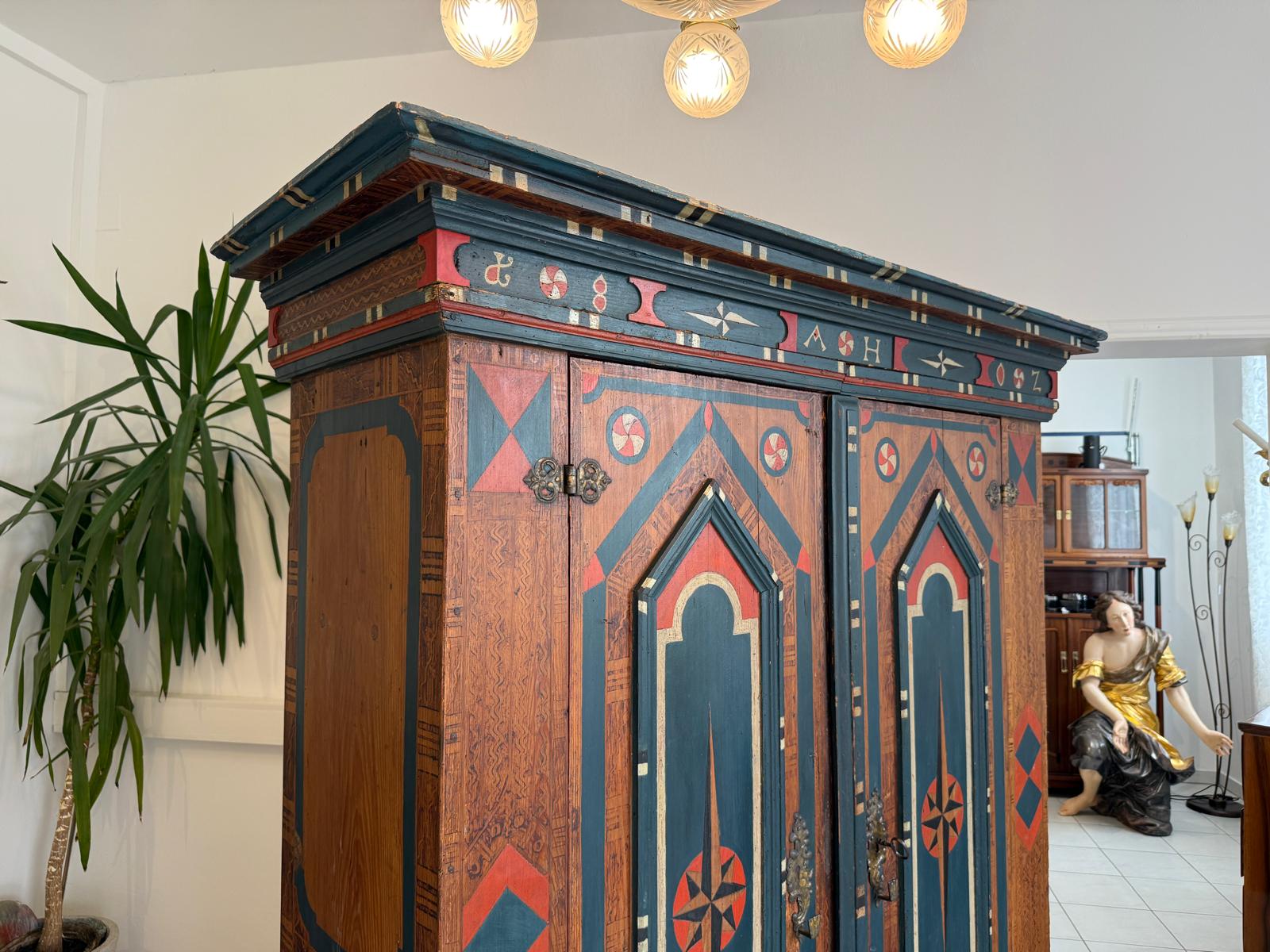 Handbemalter Barockschrank Bauernschrank Bauernkasten G1869