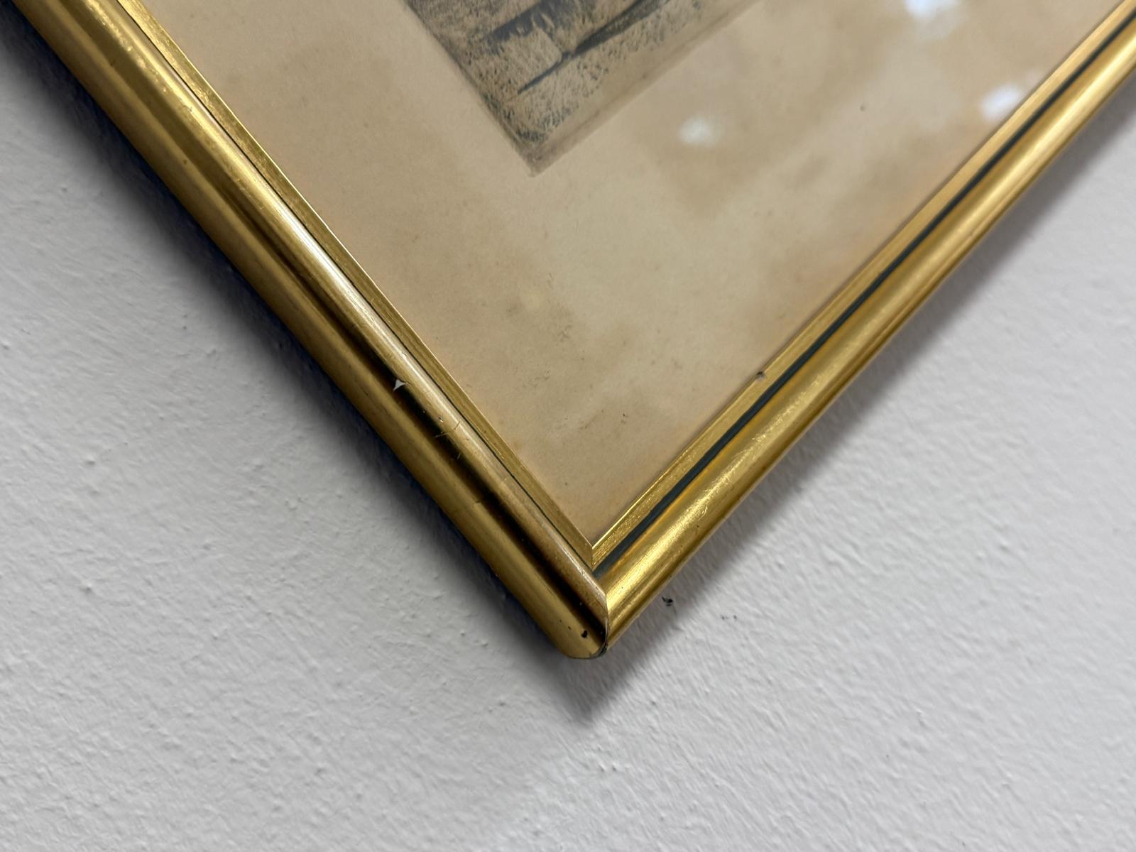 Architektonische Farblithografie mit klassizistischem Motiv Tempelbau D1121