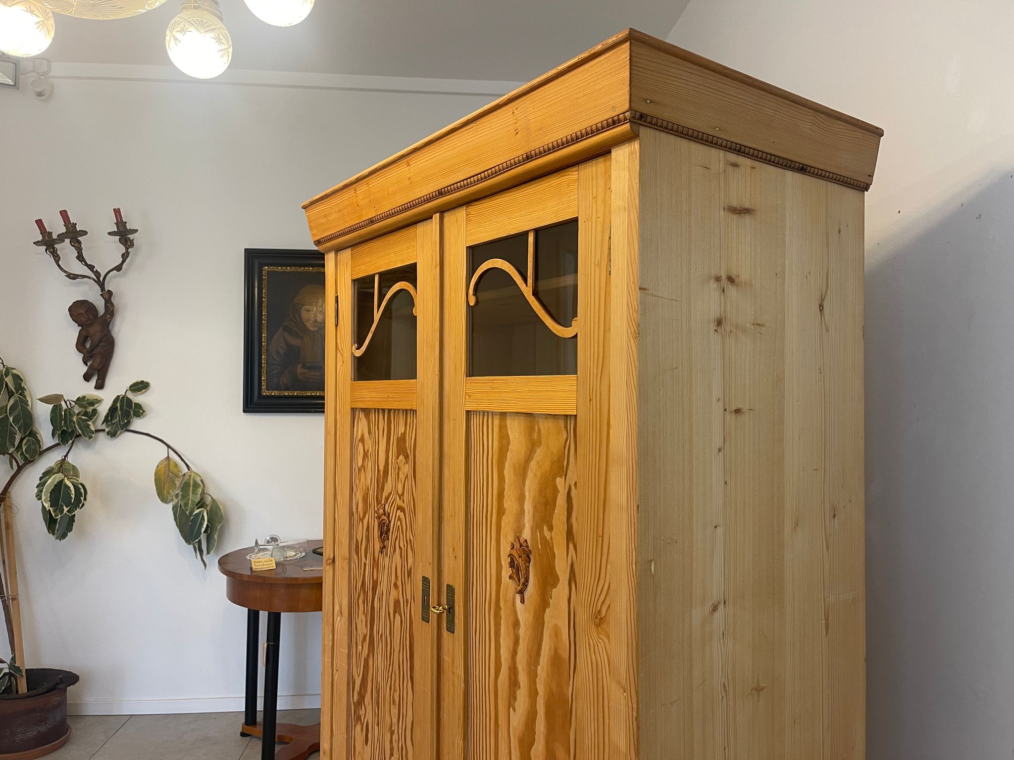 Restaurierte Jugendstil Bauernvitrine Bauernschrank Bücherschrank Antik G1296