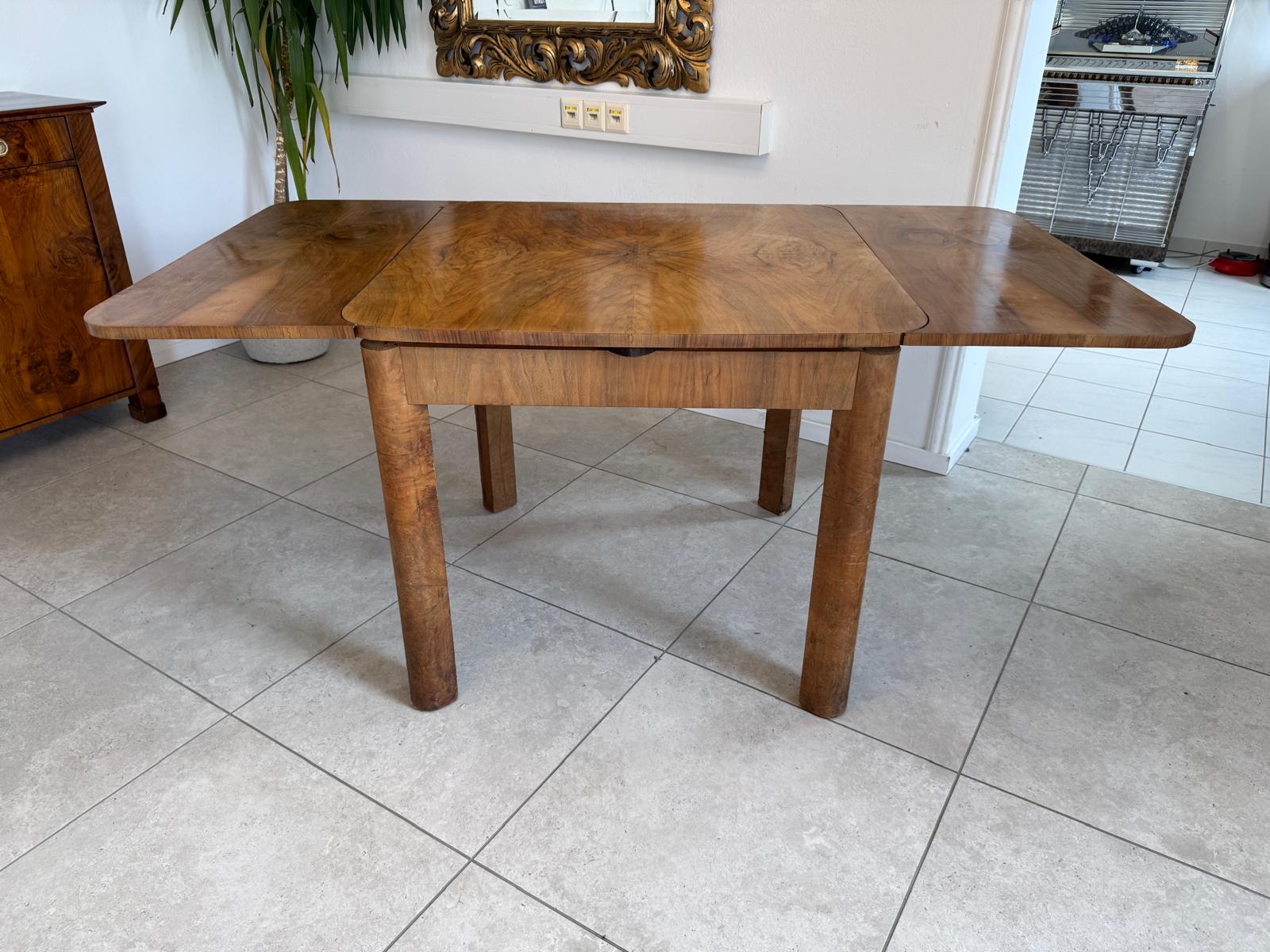 Art Deco Bauhaus Beistelltisch Rund Auszugtisch D2583