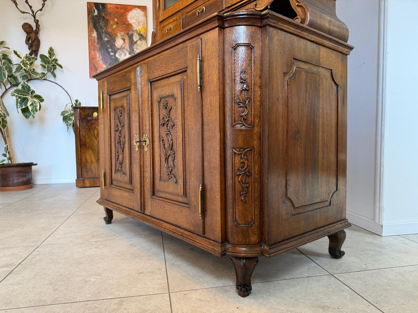 Originaler barocke Aufsatzvitrine Aufsatzkommode Vitrine Antiquität Tabernakl D1143