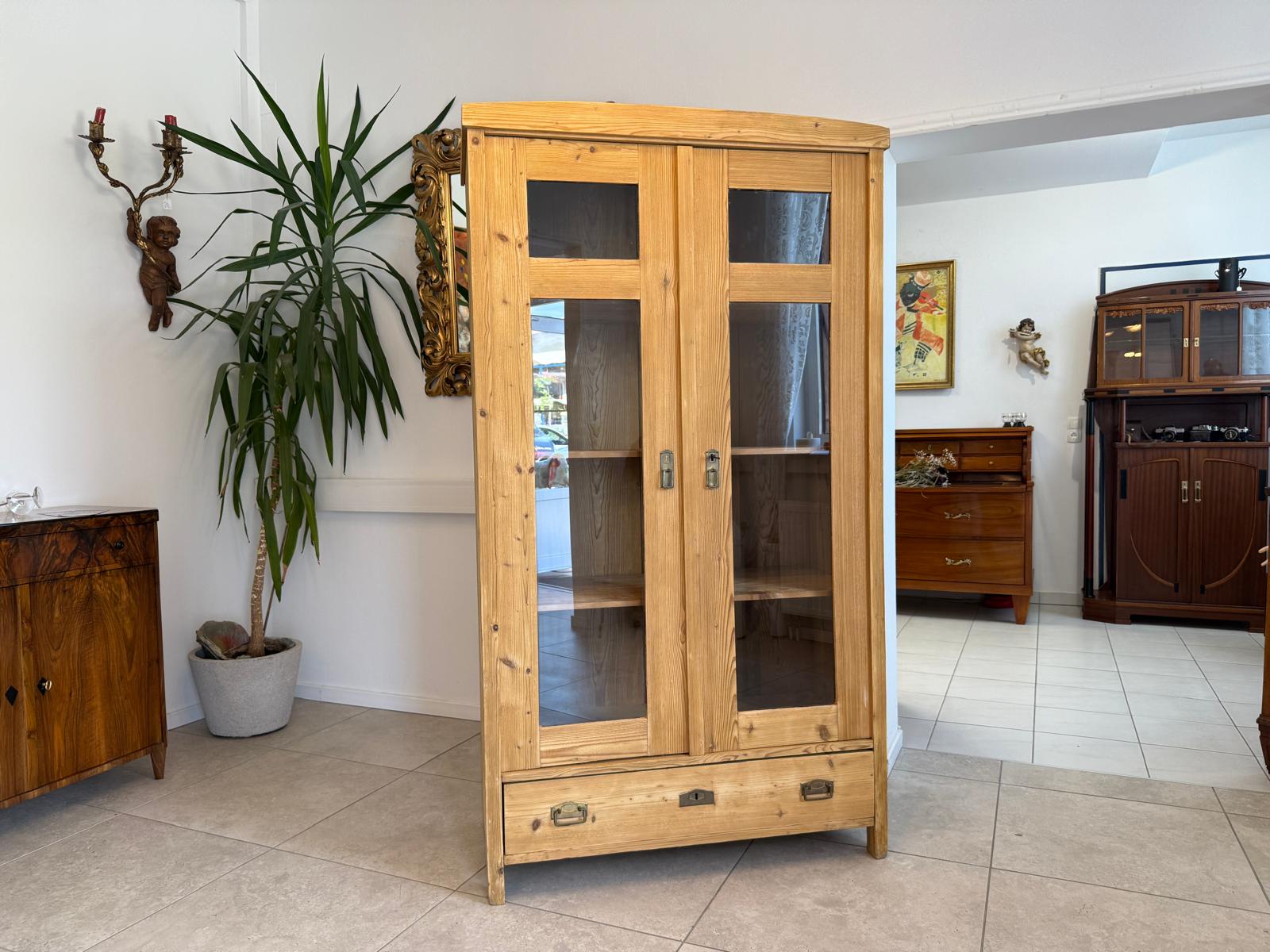 Restaurierte Jugendstil Bauernvitrine Bauernschrank Bücherschrank Antik G1949