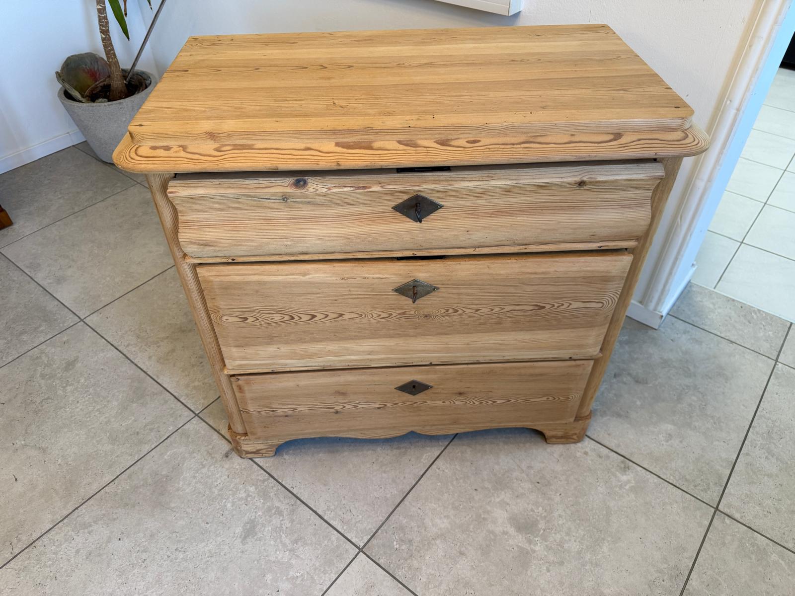 Biedermeier Kommode 3 Ladenkommode Antik Original D2424