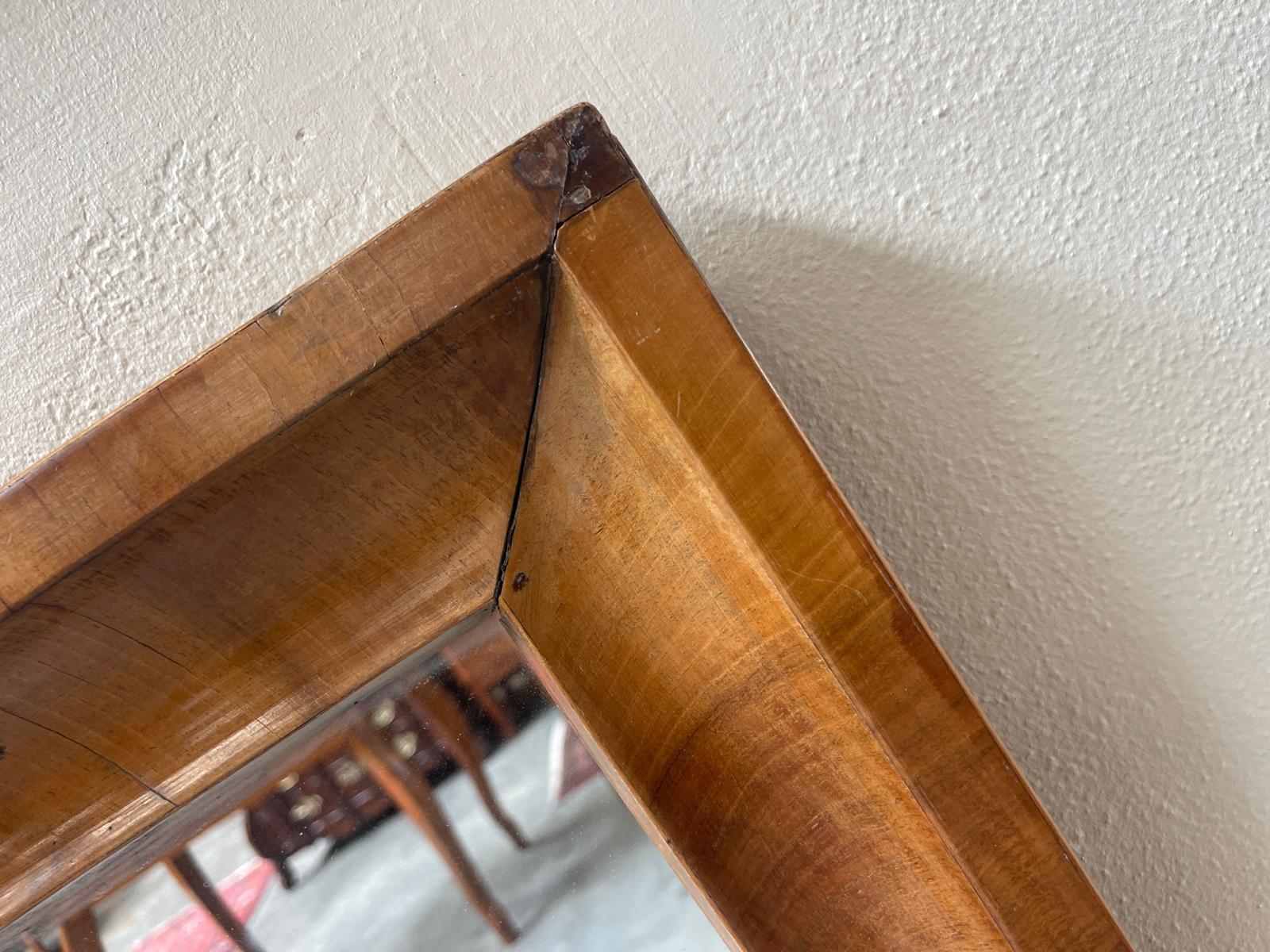 Biedermeier Spiegel Wandspiegel Original Nussholz Furniert Antiquität G1536