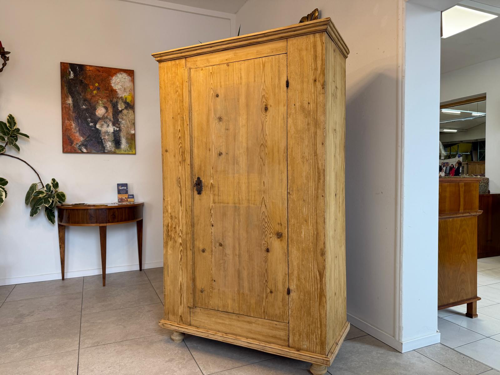 Originaler 1 türiger Bauernschrank Jugendstil Naturholzschrank Bauernstube G2338