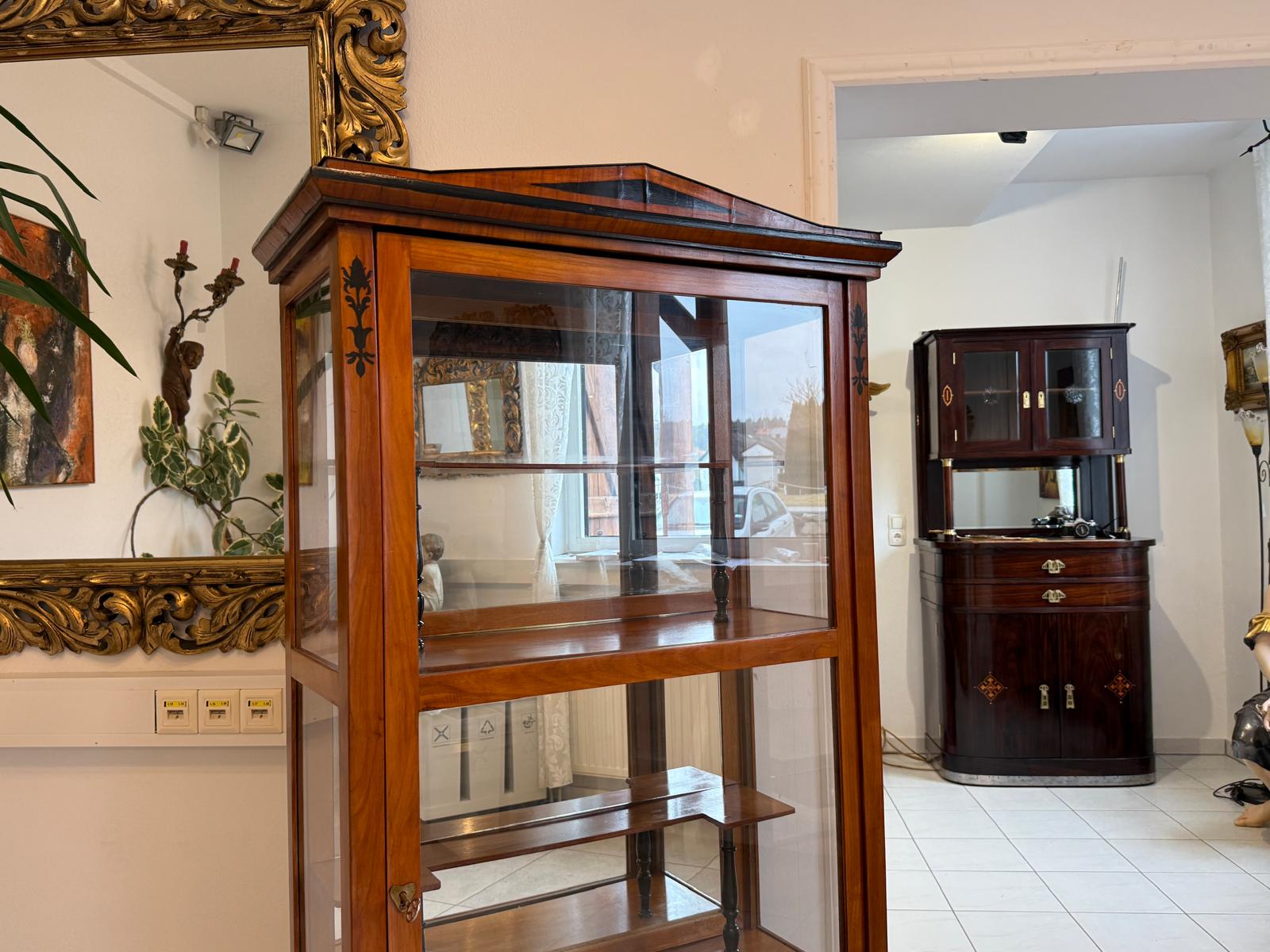 Antiquität Biedermeier Vitrine Bücherschrank Antiquität D1150