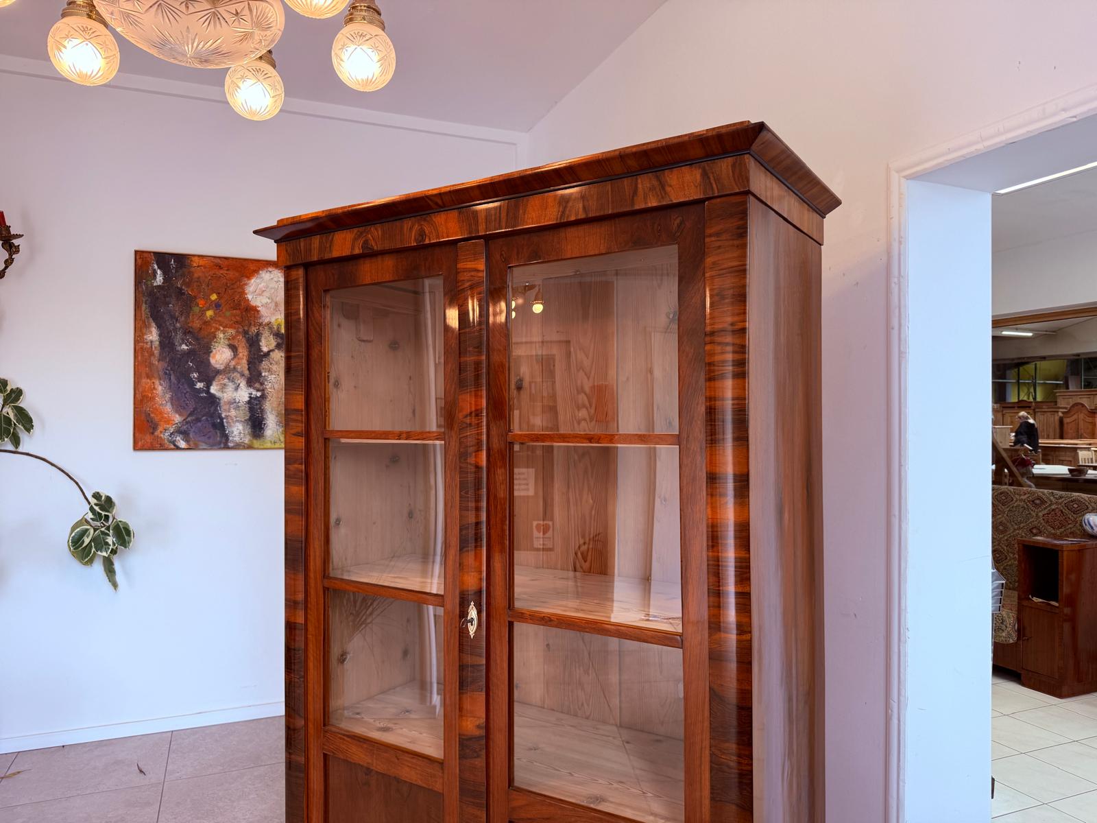 SALE Restaurierte Biedermeier Vitrine Bücherschrank ANTIQUITÄT D2871