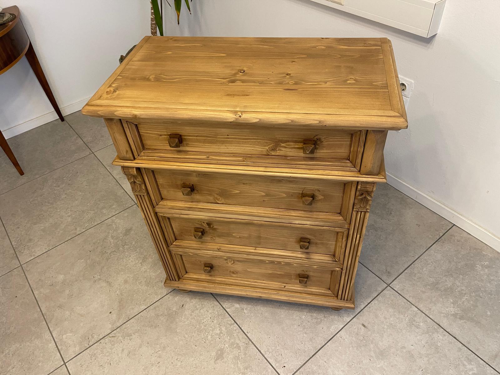Bäuerliche 4 Ladenkommode Ladenschrank aus Vollholz im Gründerzeit-Stil G1056