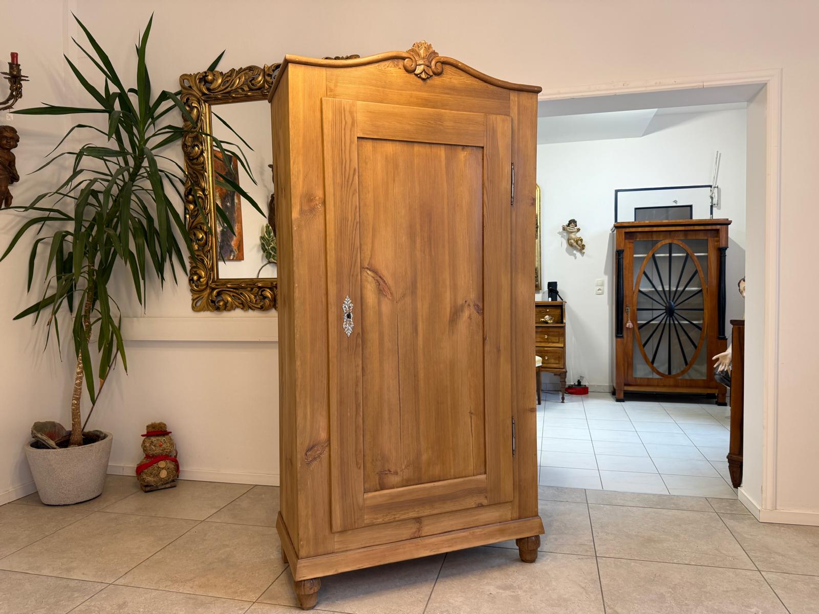Restaurierter 1 türiger Bauernschrank Biedermeier Naturholzschrank G2261