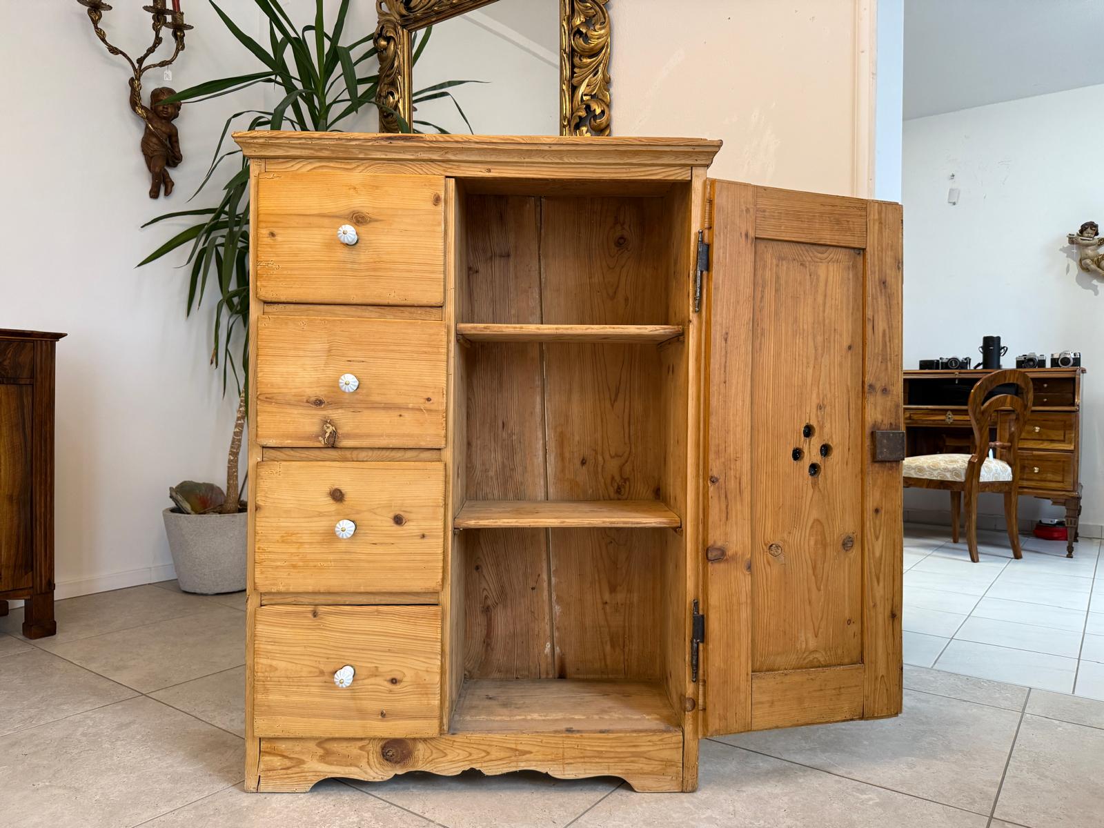 Brotschrank Almerschrank Speiskasten Bauernkasten Naturholzschrank Antik G2141