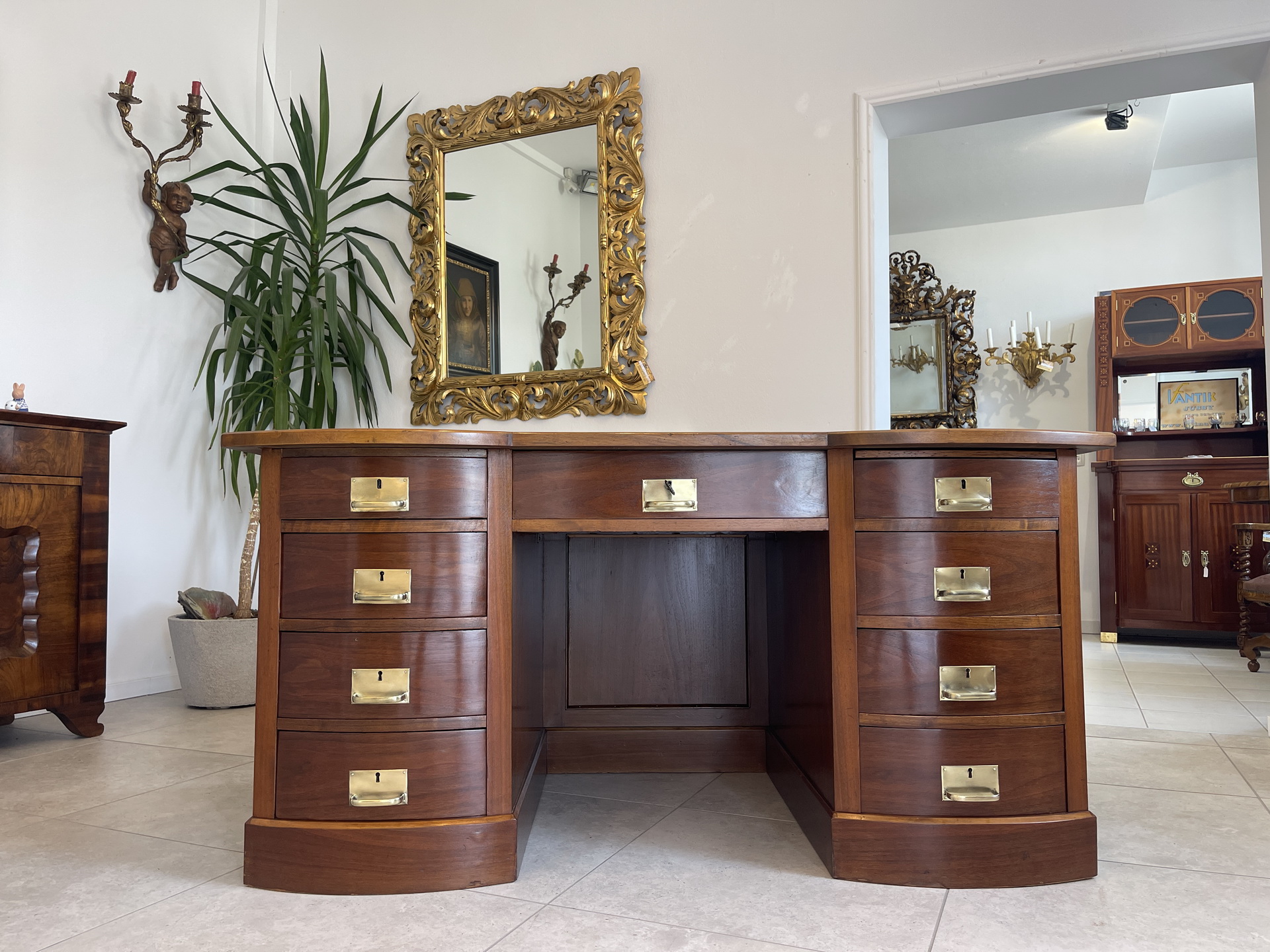 biedermeier_163_1RaTYvd0rBZPbf Jugendstil Schreibtisch Sekretär Freisteher Originalstück A4290